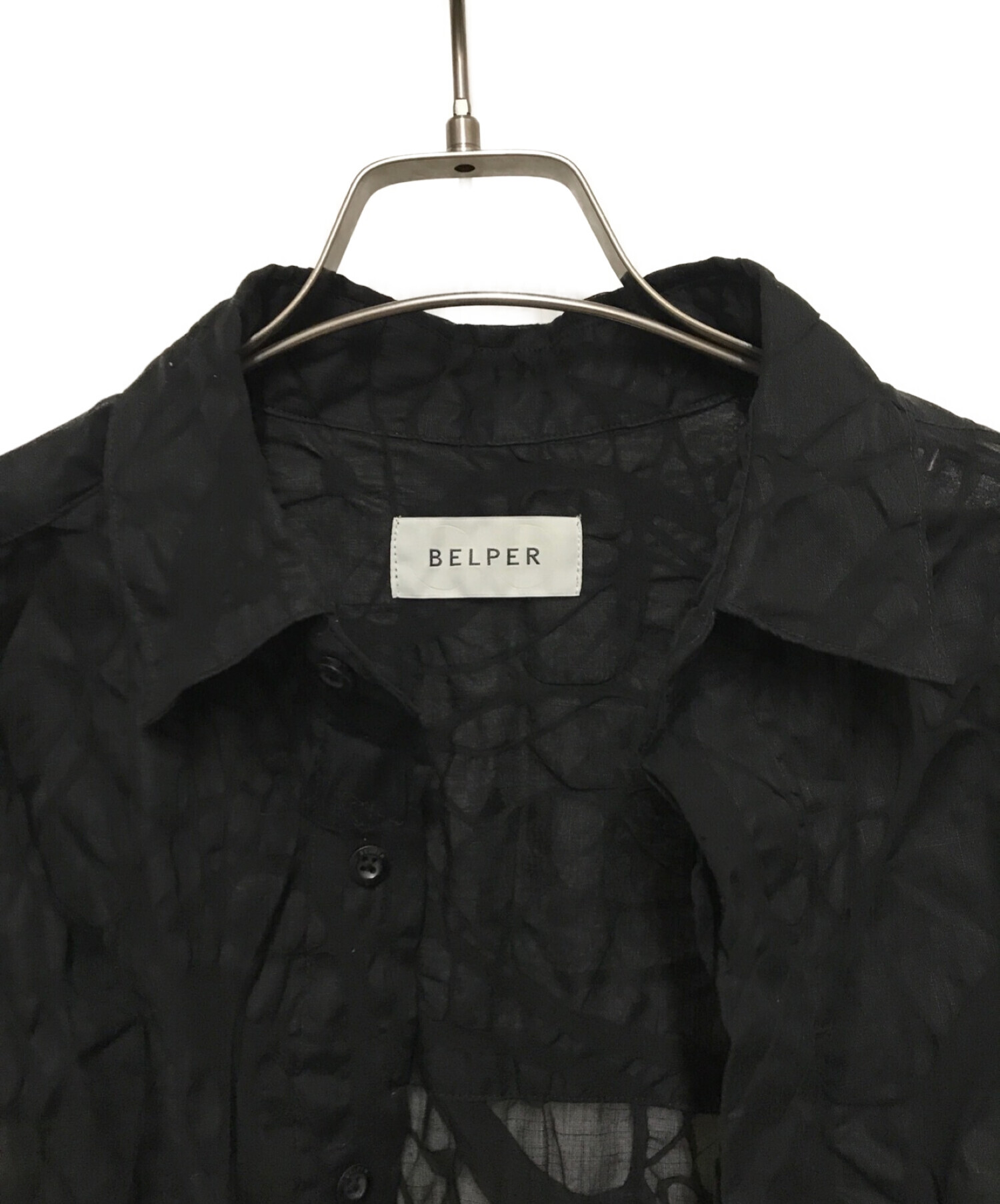 BELPER (ベルパー) RIPPLE BIG SHIRT　ビッグシャツ ブラック サイズ:FREE