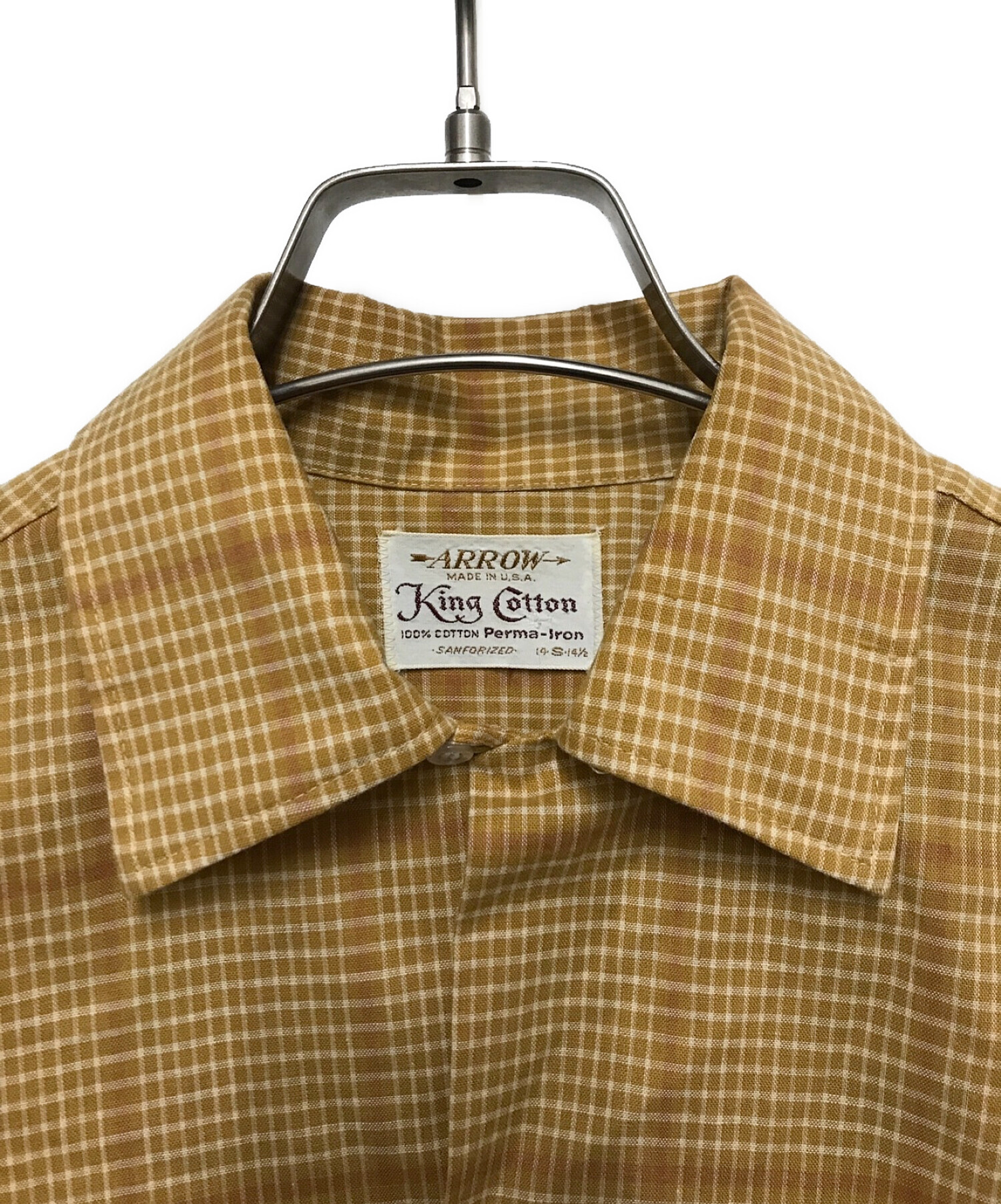 中古・古着通販】ARROW (アロー) 60'Sチェックシャツ ブラウン サイズ