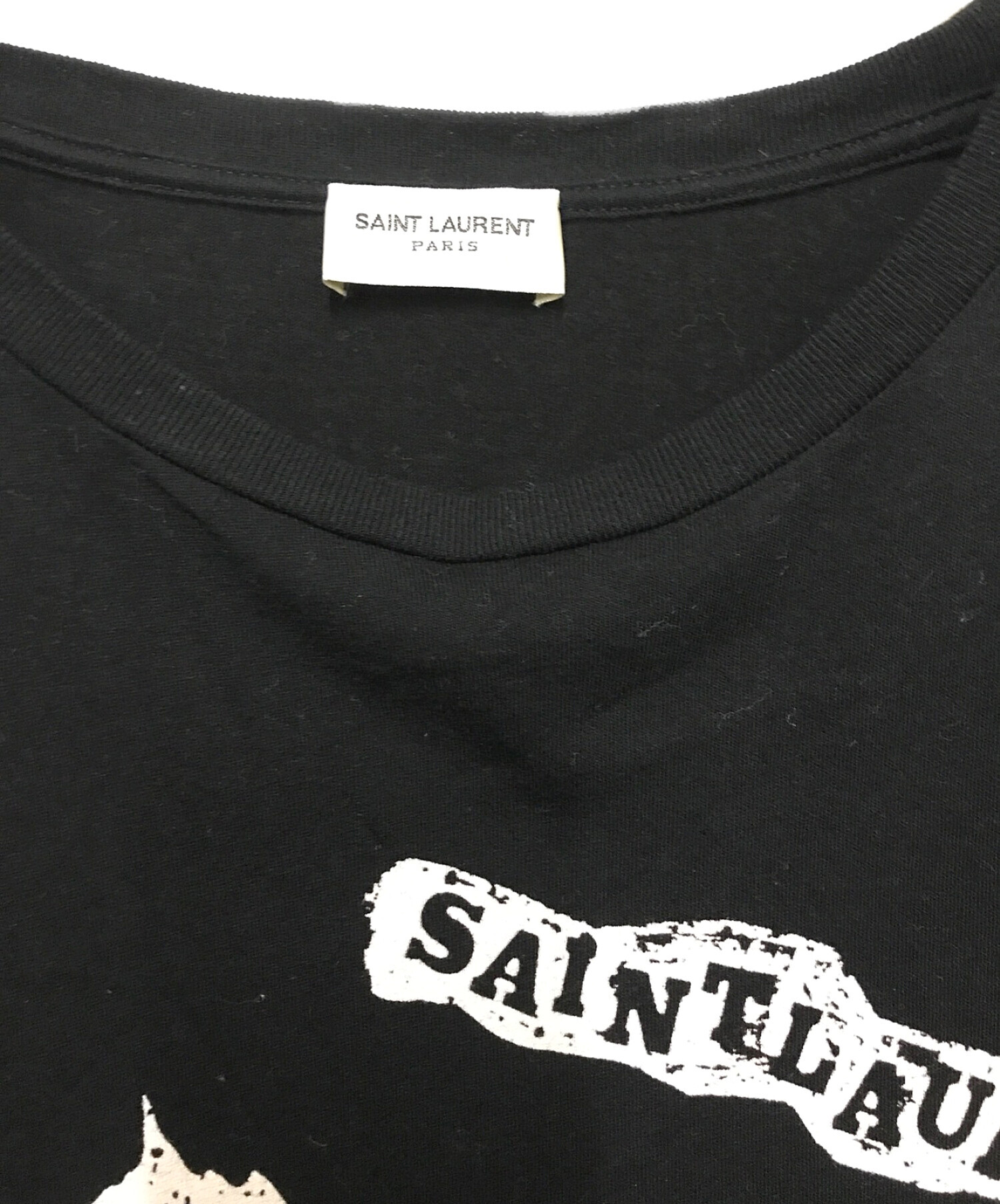 Saint Laurent Paris (サンローランパリ) プリントTシャツ ブラック サイズ:L