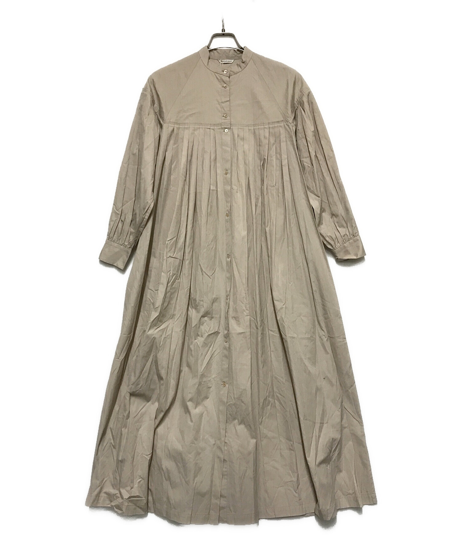 ARTS&SCIENCE (アーツアンドサイエンス) FRONT OPEN TUCK YOKE DRESS グレー サイズ:1