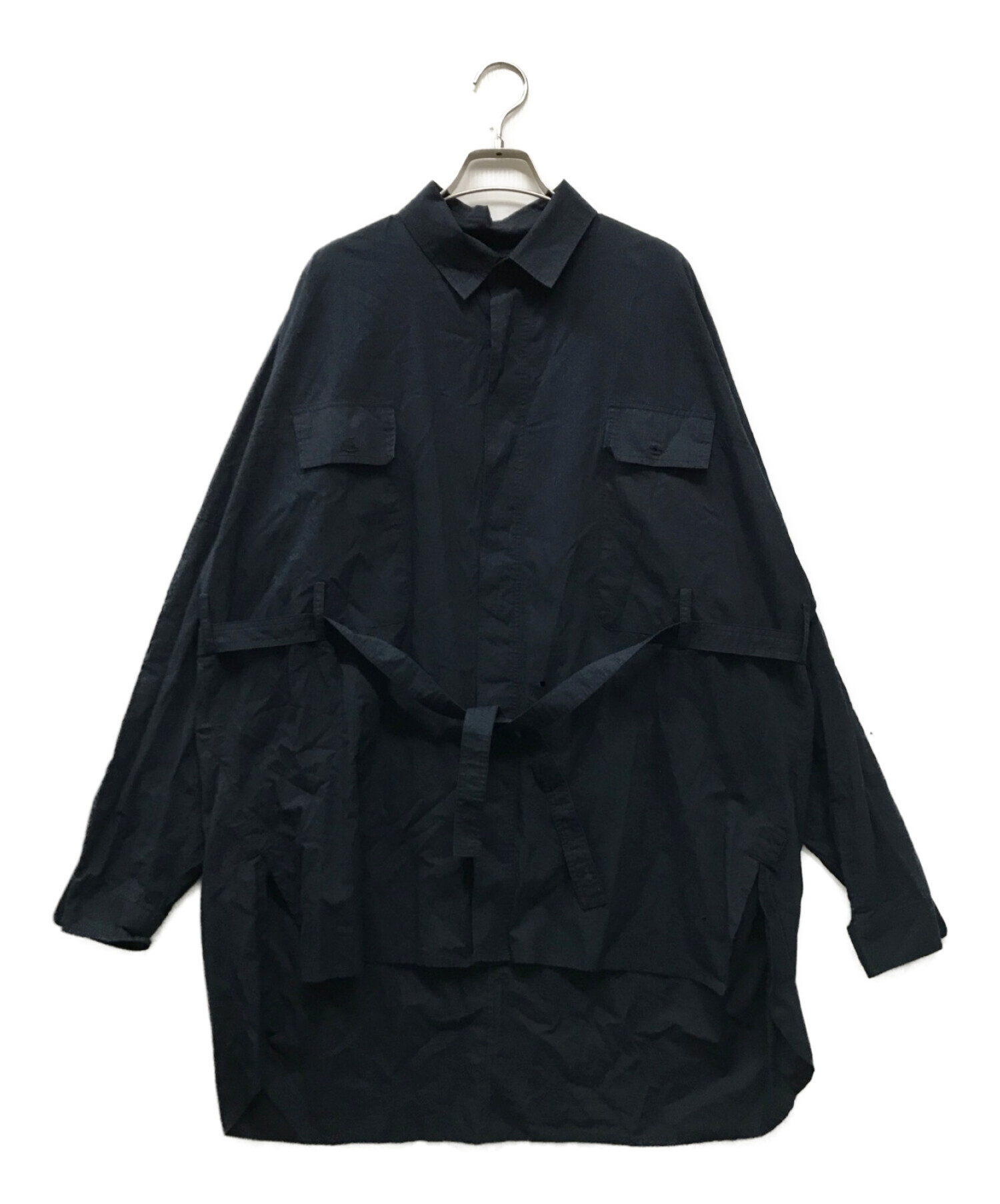 Essay (エッセイ) DRAPE SHIRT ネイビー サイズ:2