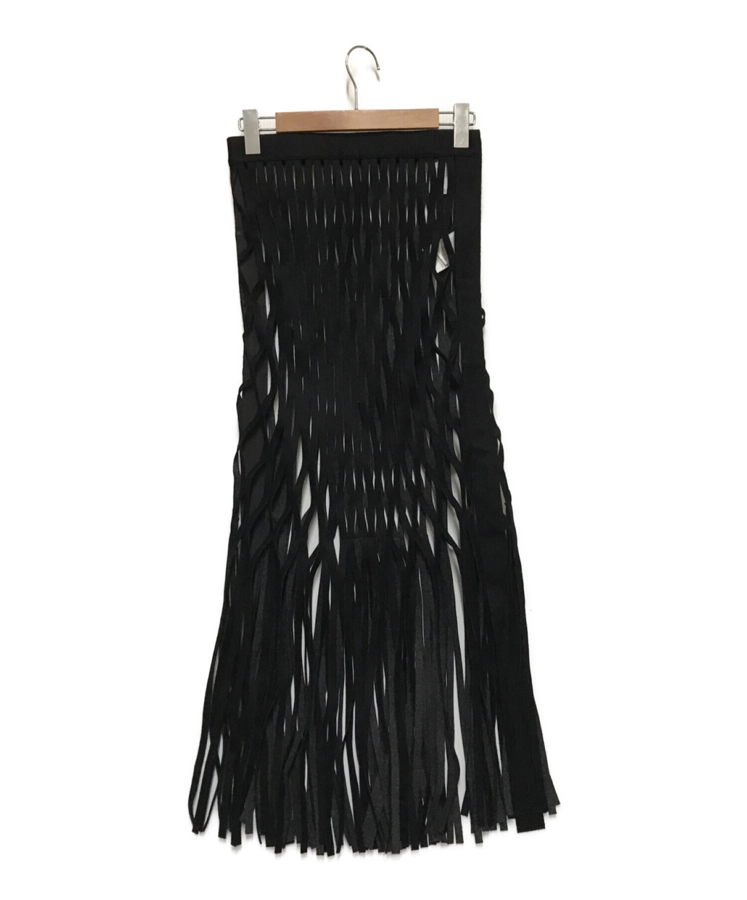 sacai (サカイ) Wool Melton Fringed Skirt ブラック サイズ:1