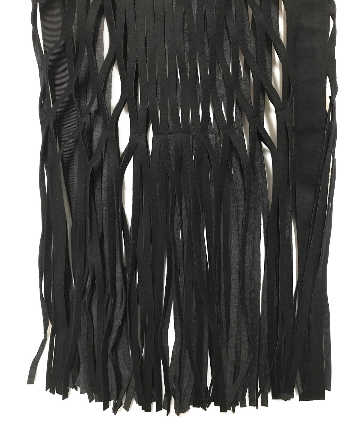 中古・古着通販】sacai (サカイ) Wool Melton Fringed Skirt ブラック