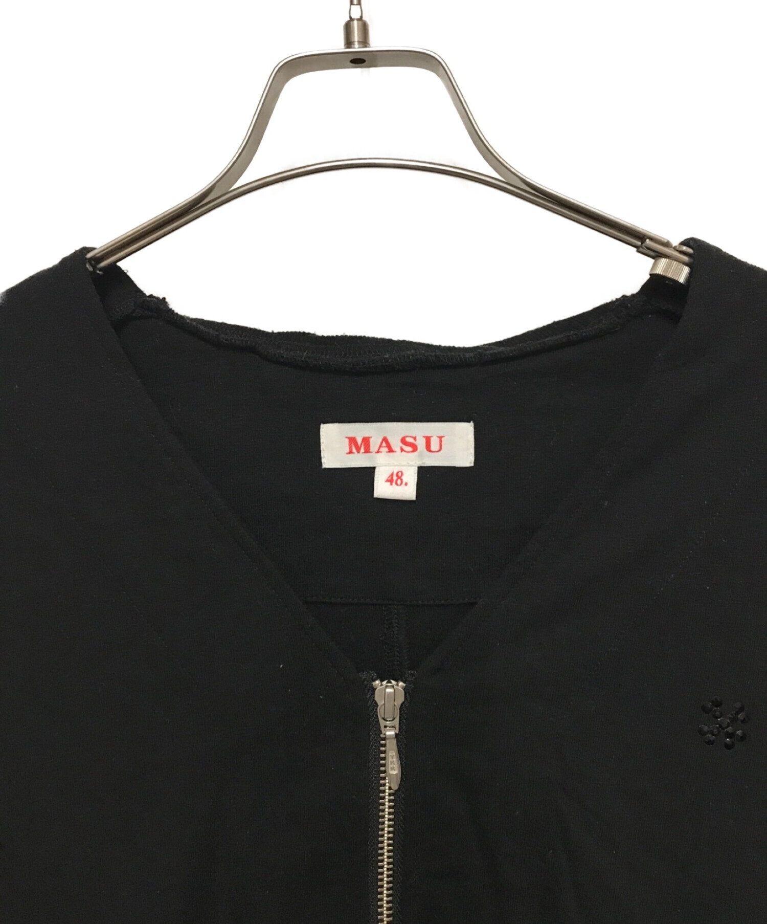 中古・古着通販】masu (エムエーエスユー) ZIP-UP NECK BAND CARDIGAN