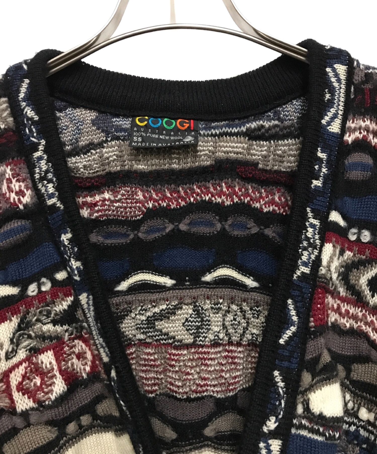 中古・古着通販】Coogi (クージー) 3Dニットカーディガン ブラウン