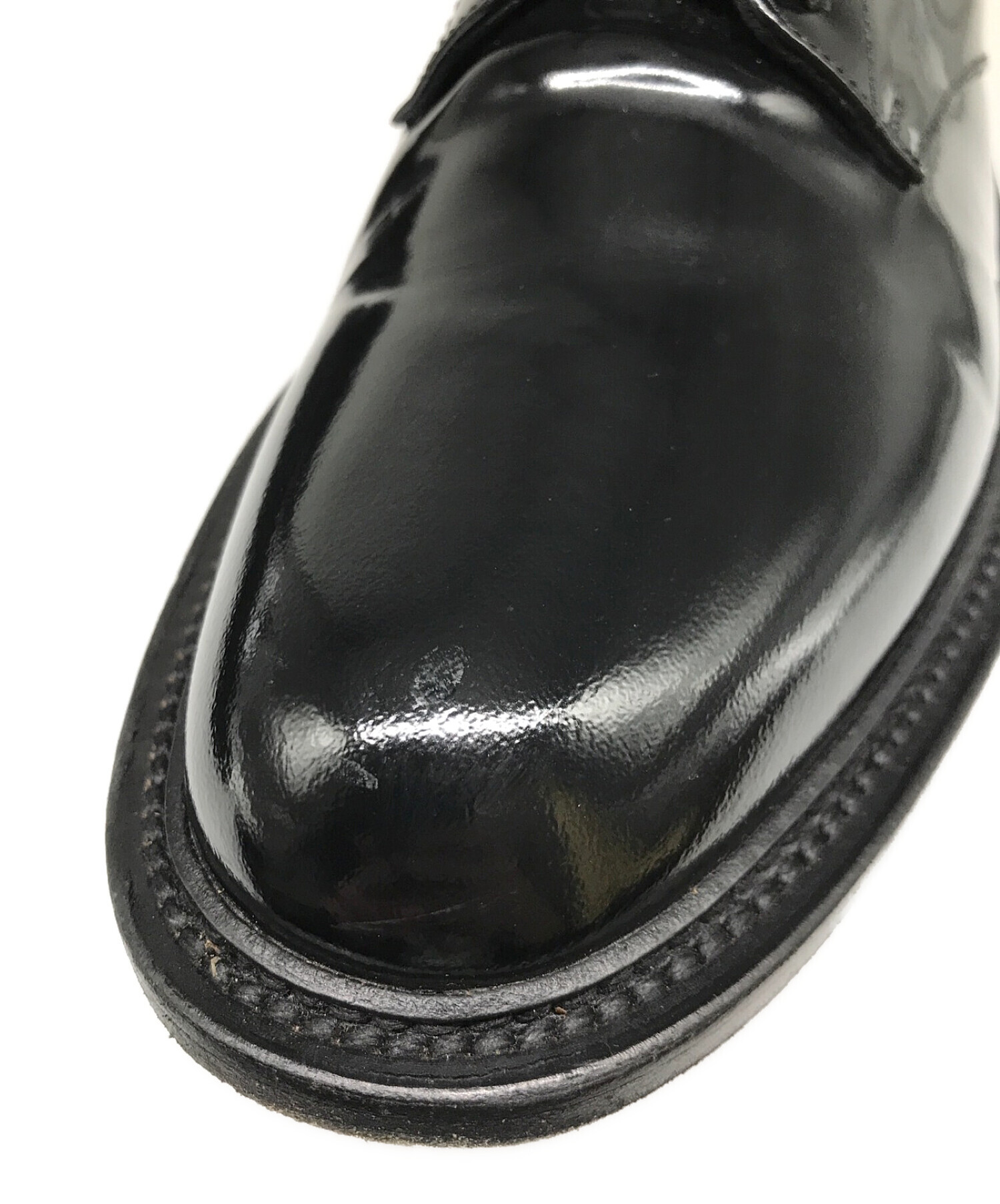 著しく状態の悪い物【新品】SAINT LAURENT プレーントゥ パテント 革靴 38.5
