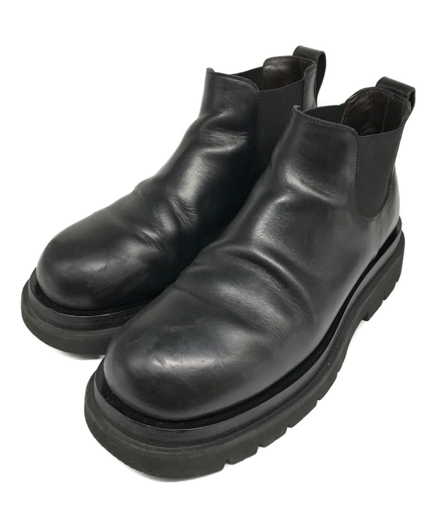 BOTTEGA VENETA (ボッテガベネタ) ラグ チェルシーアンクルブーツ ブラック サイズ:42