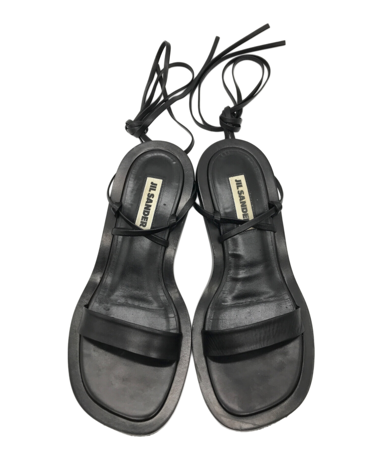 JIL SANDER (ジルサンダー) Lace-Up High Heel Sandals ブラック サイズ:37