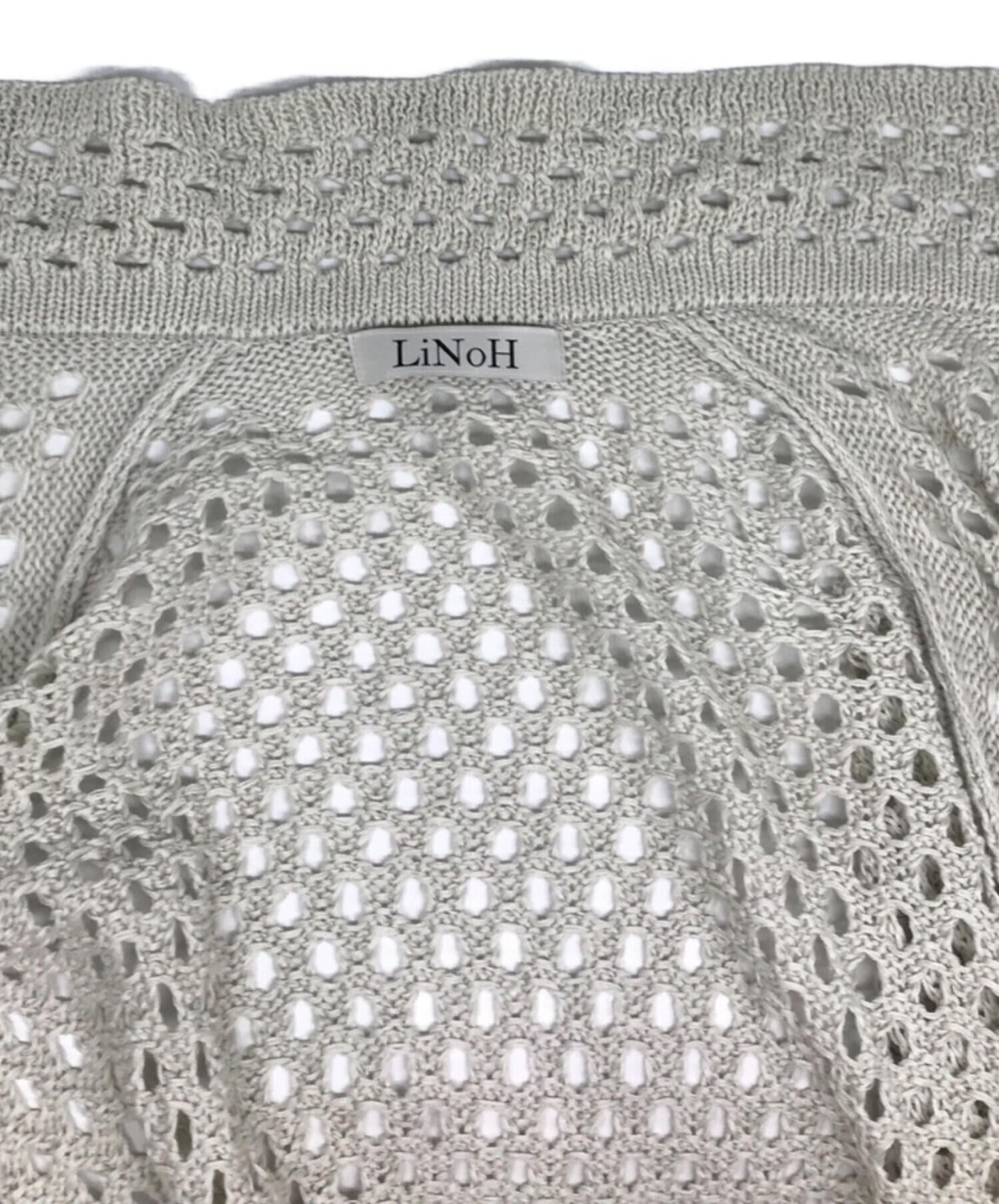 中古・古着通販】LiNoH (リノー) CROCHET MESH KNIT CARDIGAN ベージュ