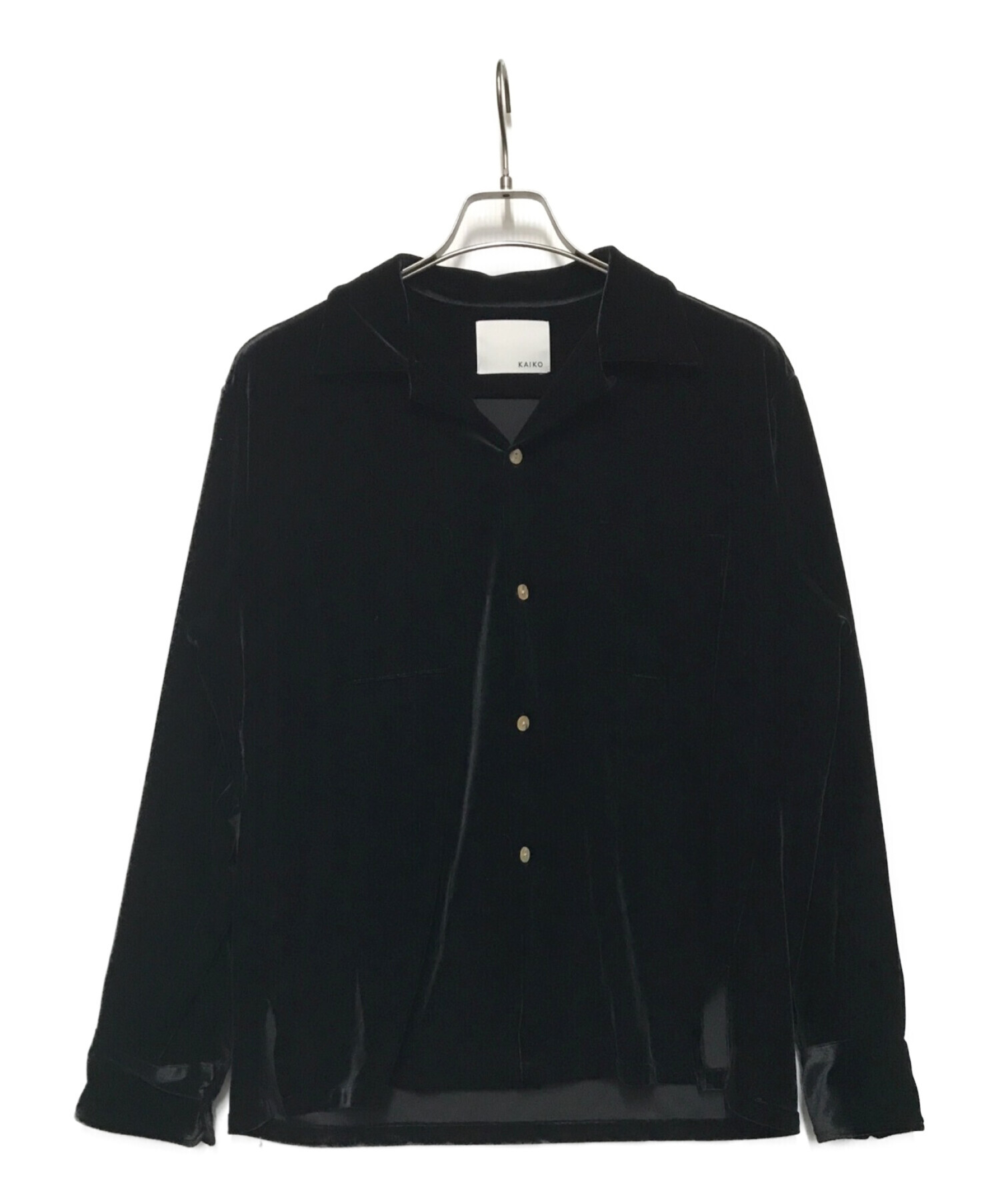 kaiko (カイコー) VELVET OPEN COLLAR SHIRT ブラック サイズ:1