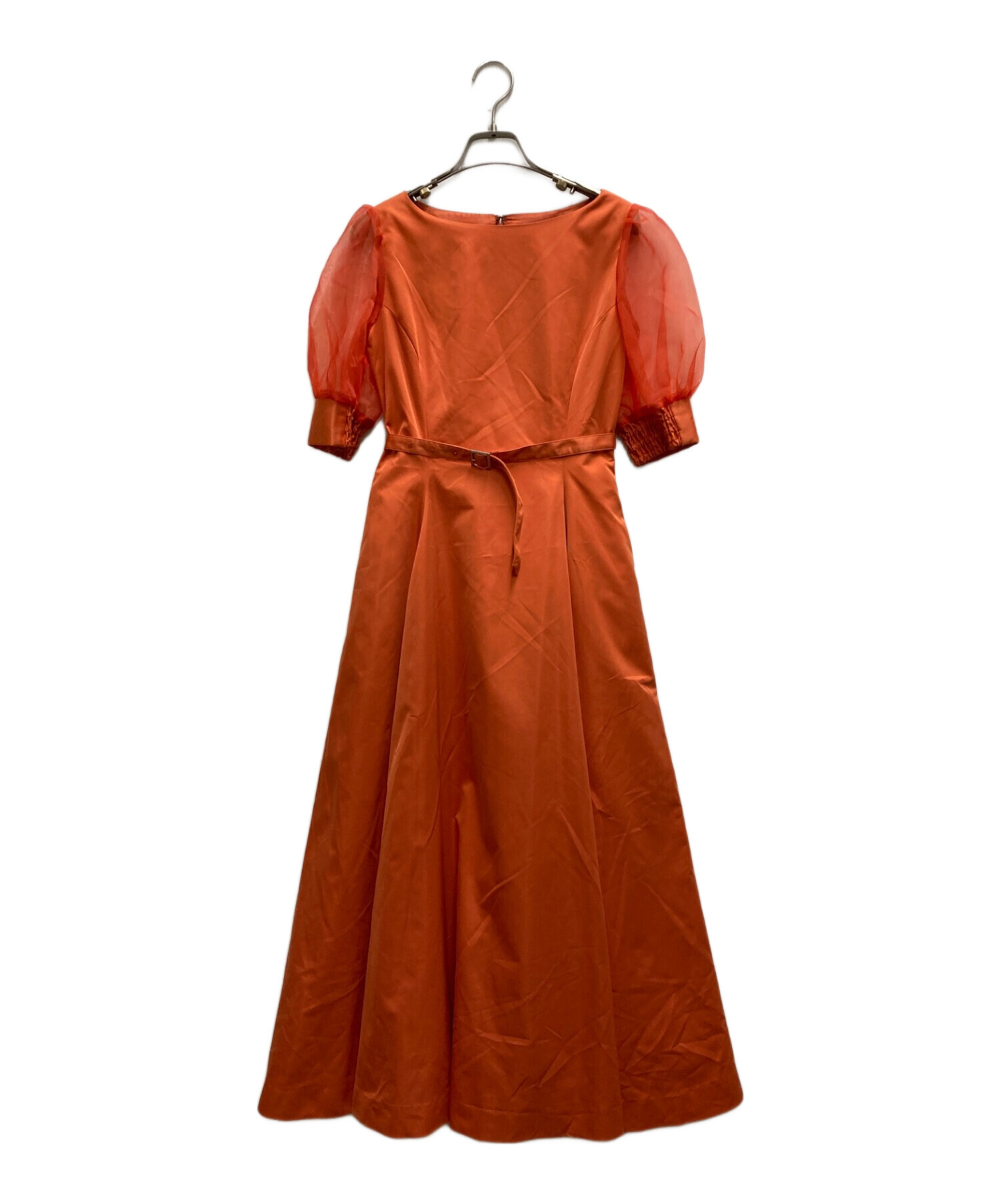 中古・古着通販】Ameri (アメリ) SHEER PUFF SLEEVE DRESS オレンジ ...