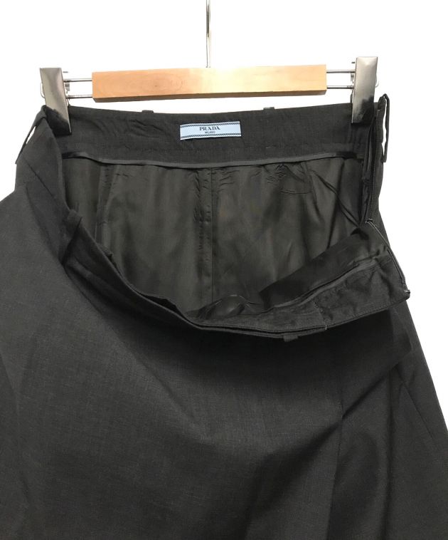 PRADA (プラダ) ウールタイトスカート ブラック サイズ:40