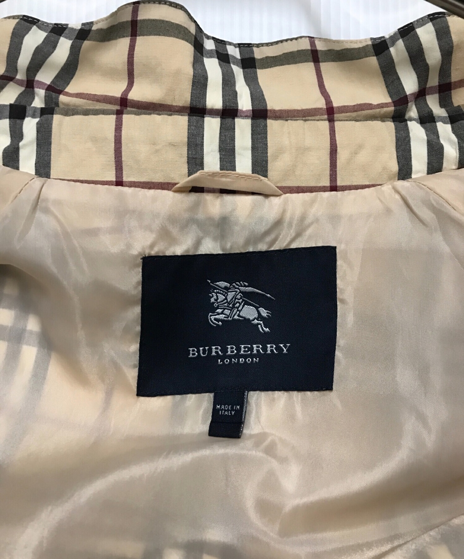 BURBERRY LONDON (バーバリー ロンドン) ノバチェックステンカラーコート ベージュ サイズ:US6