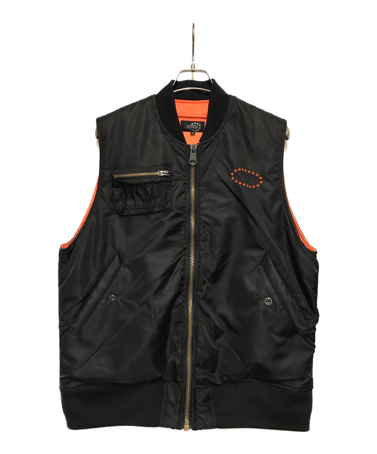 中古・古着通販】AFB (エーエフビー) Peace Boa Patch Vest ブラック