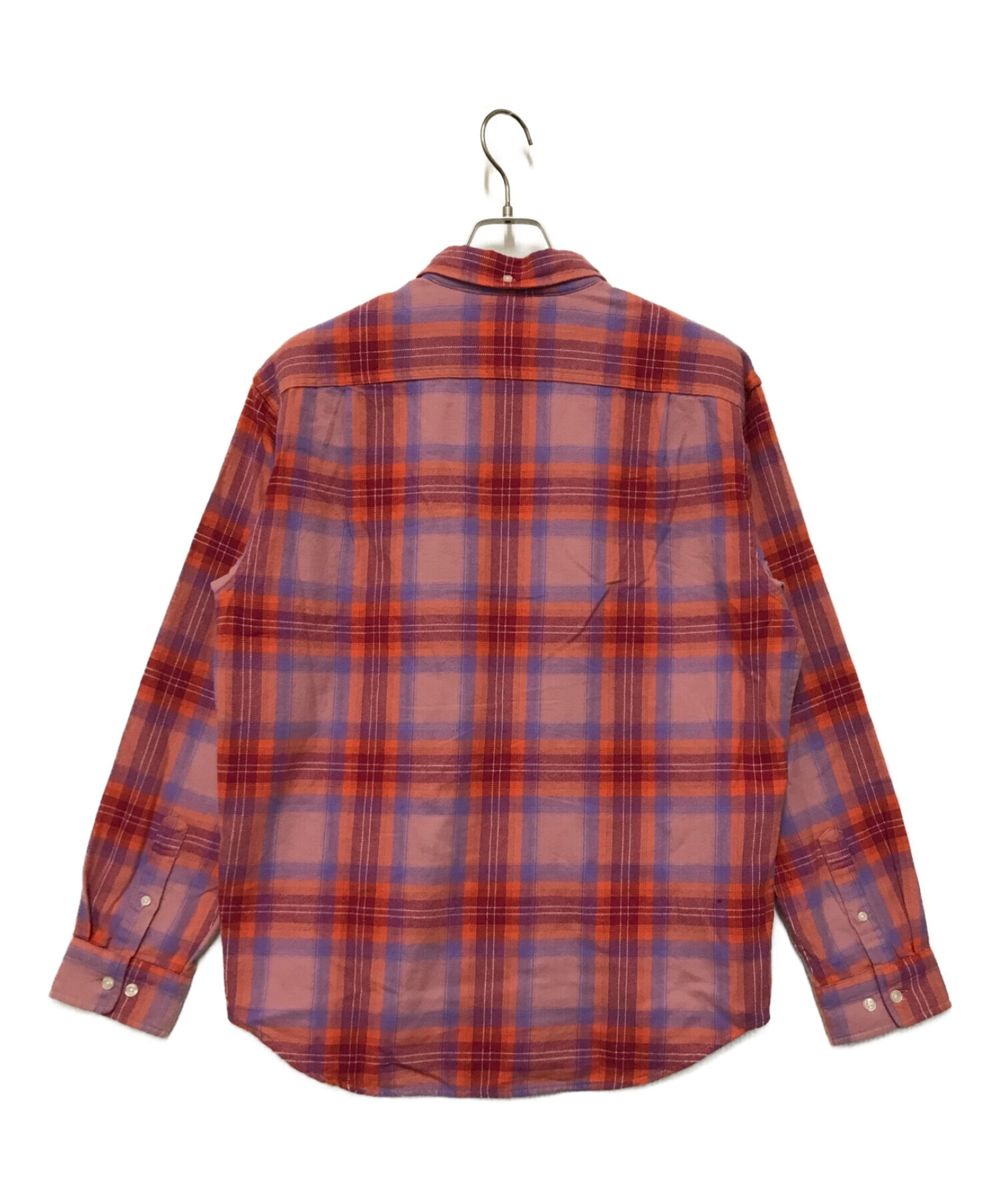 SUPREME (シュプリーム) BRUSHED PLAID FLANNEL SHIRT レッド サイズ:Ⅿ