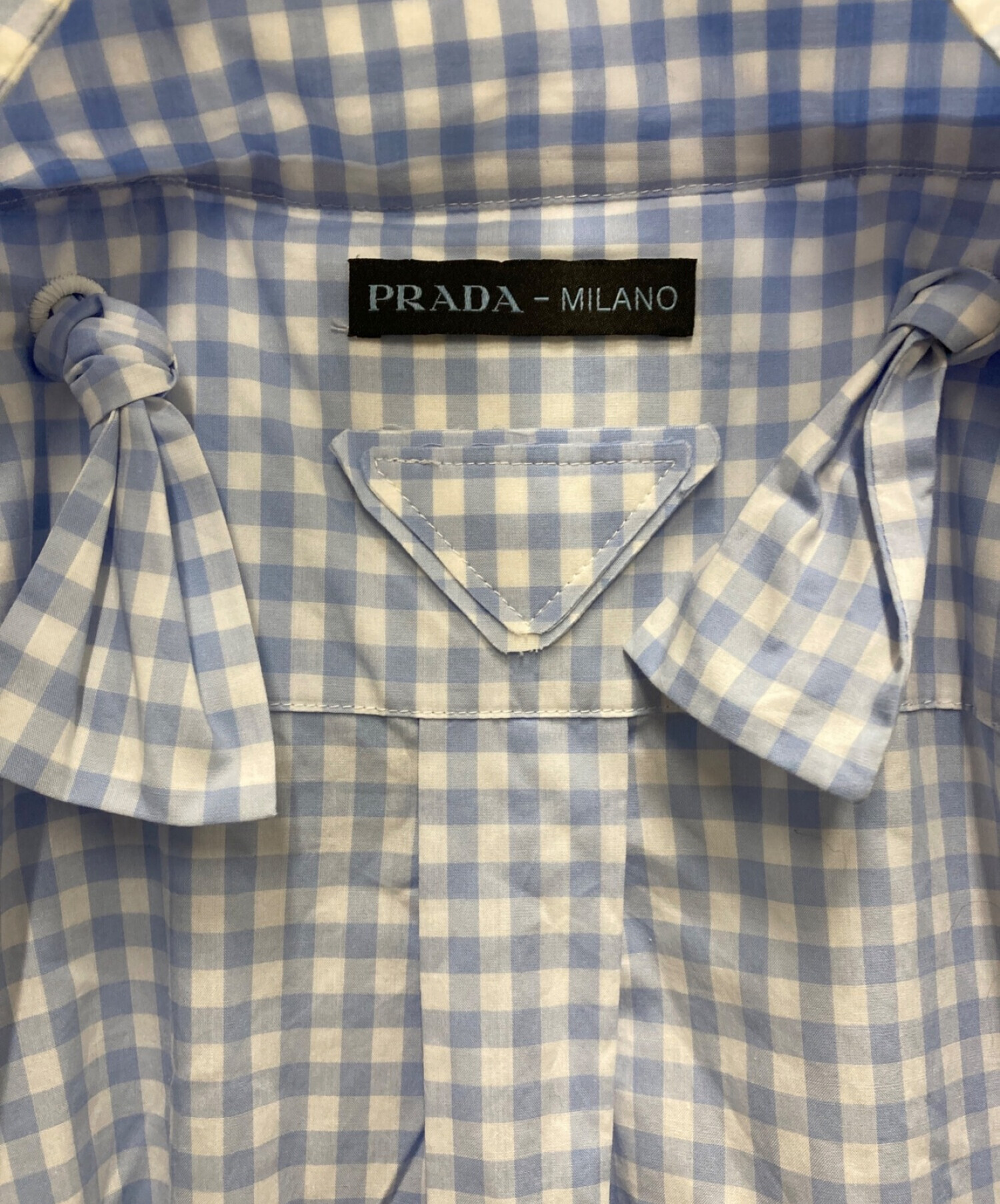 中古・古着通販】PRADA (プラダ) ギンガムチェック オフショルダー