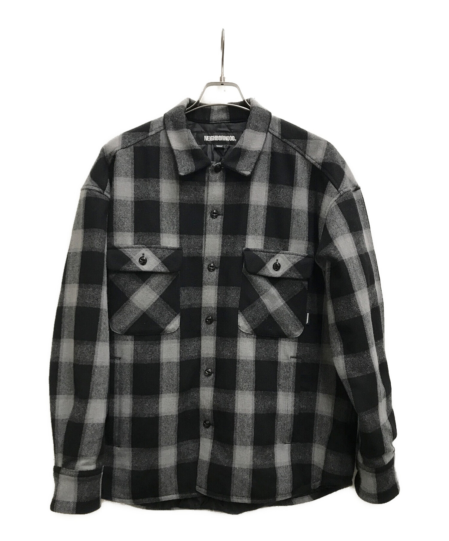 NEIGHBORHOOD (ネイバーフッド) BUFFALO CHECK SH LS ブラック サイズ:M