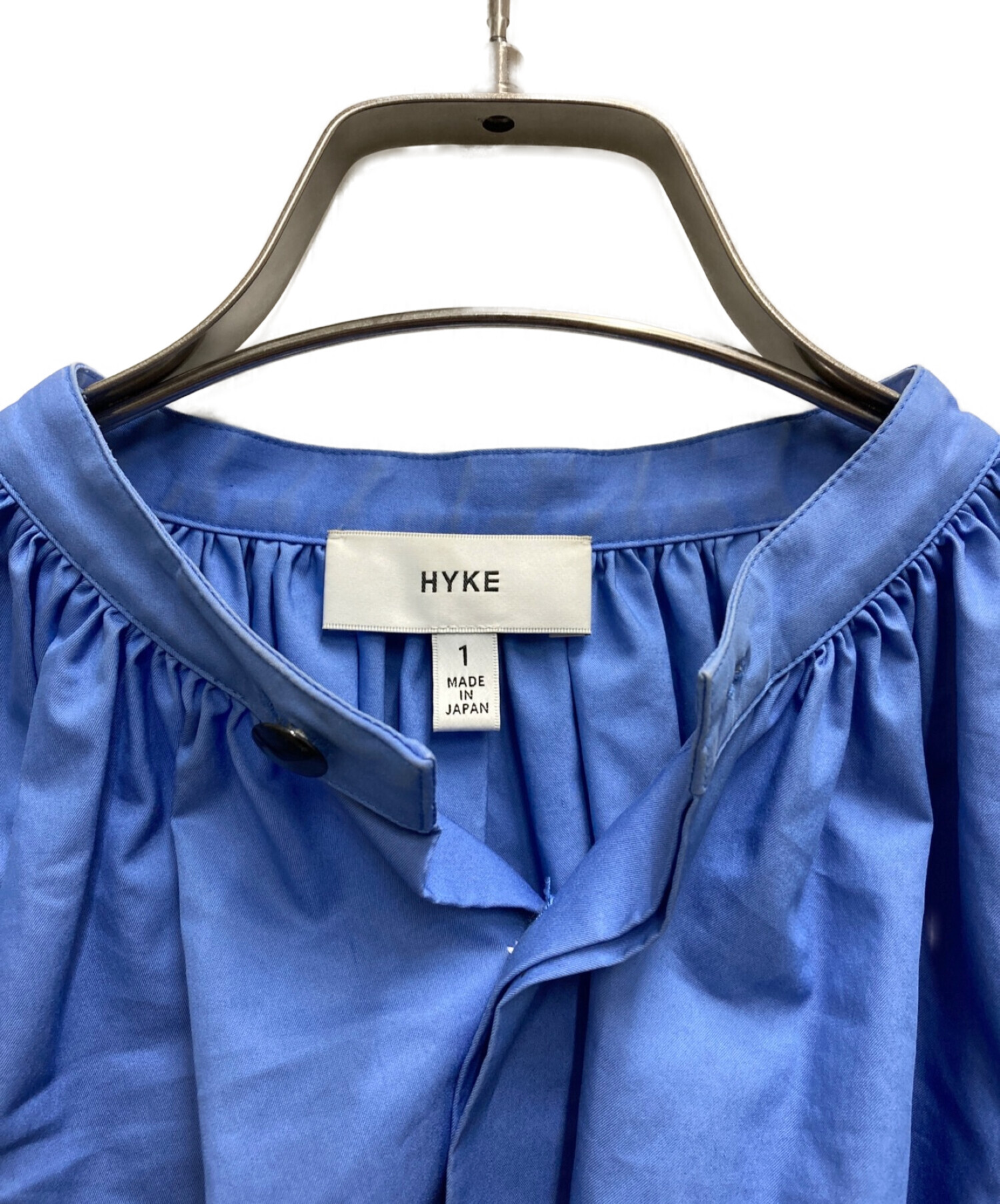 HYKE (ハイク) ギャザースタンドカラーシャツ ブルー サイズ:1
