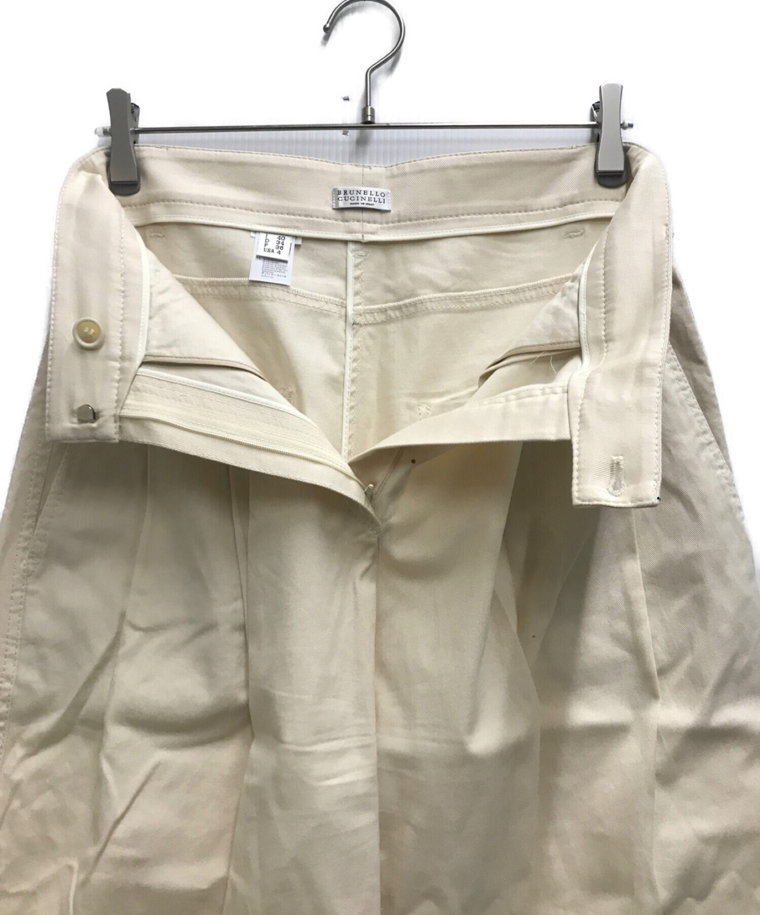 中古・古着通販】BRUNELLO CUCINELLI (ブルネロクチネリ) タックワイドパンツ ホワイト サイズ:40｜ブランド・古着通販  トレファク公式【TREFAC FASHION】スマホサイト