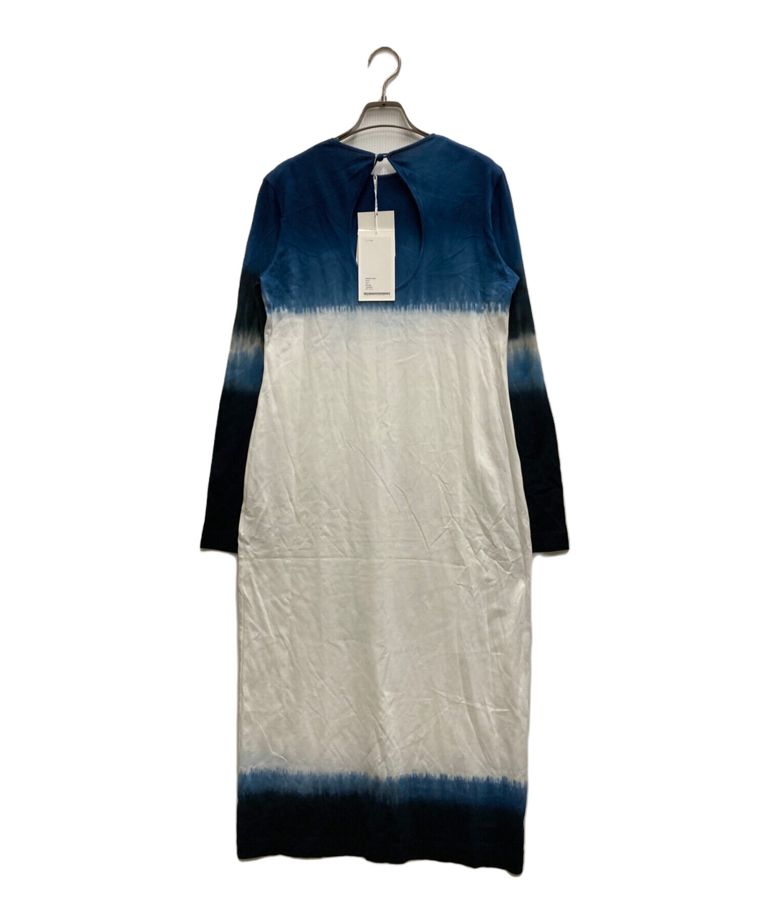 中古・古着通販】Mame Kurogouchi (マメクロゴウチ) Shibori Tie-Dyed Cotton Jersey Dress ホワイト× ブルー サイズ:1｜ブランド・古着通販 トレファク公式【TREFAC FASHION】スマホサイト