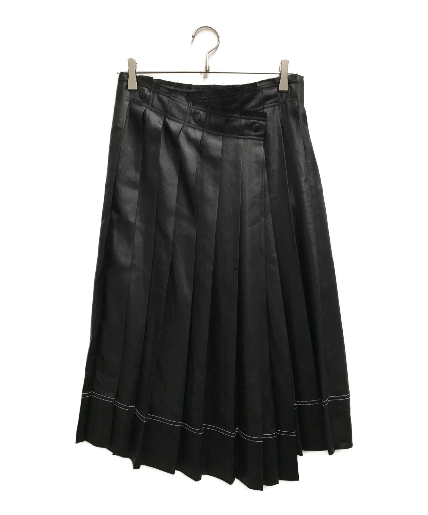 Acne studios (アクネストゥディオス) Satin pleated skirt ブラック サイズ:34