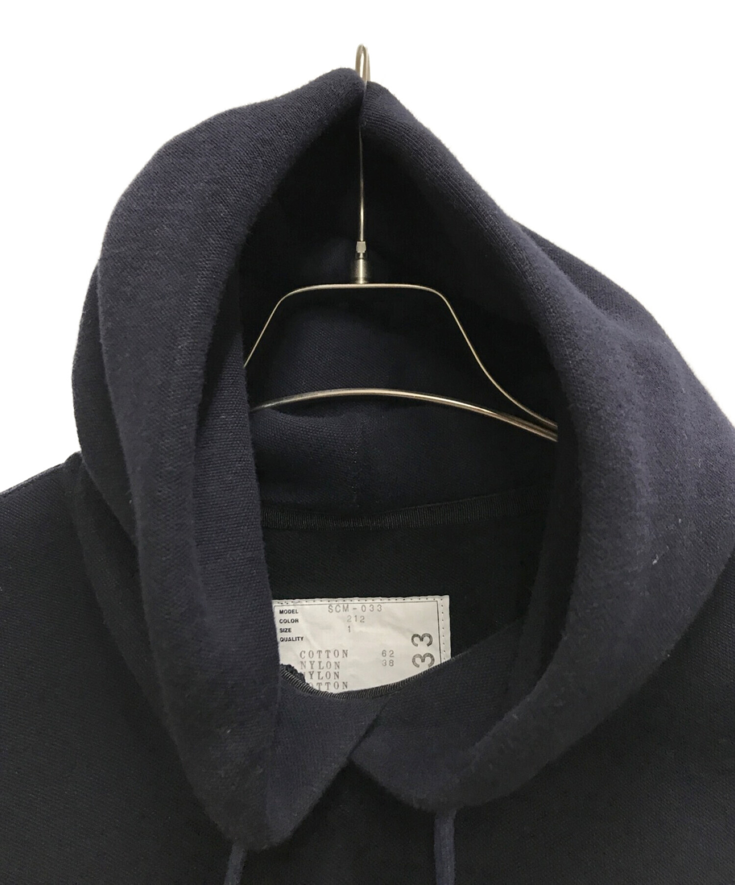 中古・古着通販】sacai (サカイ) Sponge Sweat x MA-1 Hoodie ネイビー