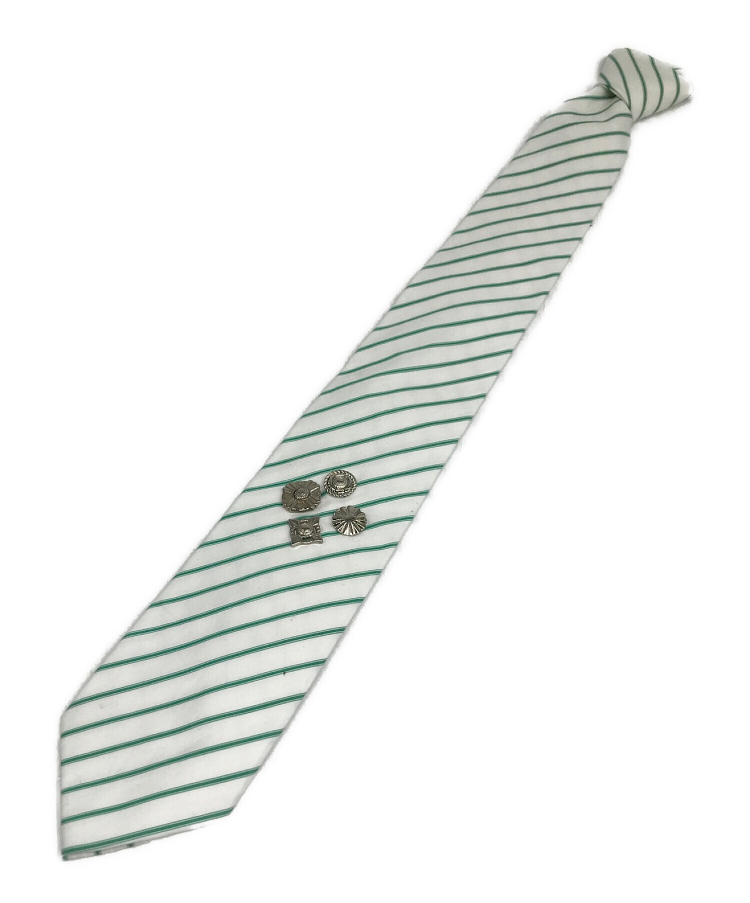 TOGA (トーガ) Metal motif tie ホワイト×グリーン サイズ:FREE
