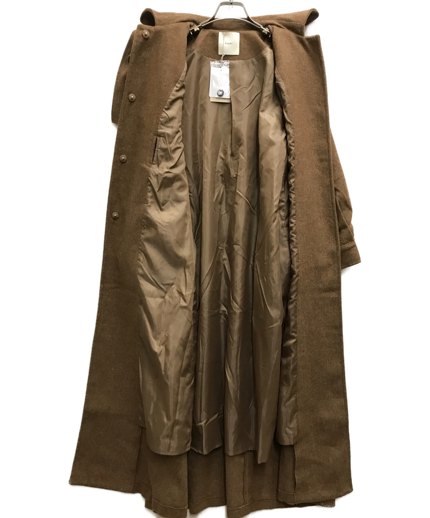 Eaphi (-) gunpatch waist mark long coat ブラウン サイズ:2