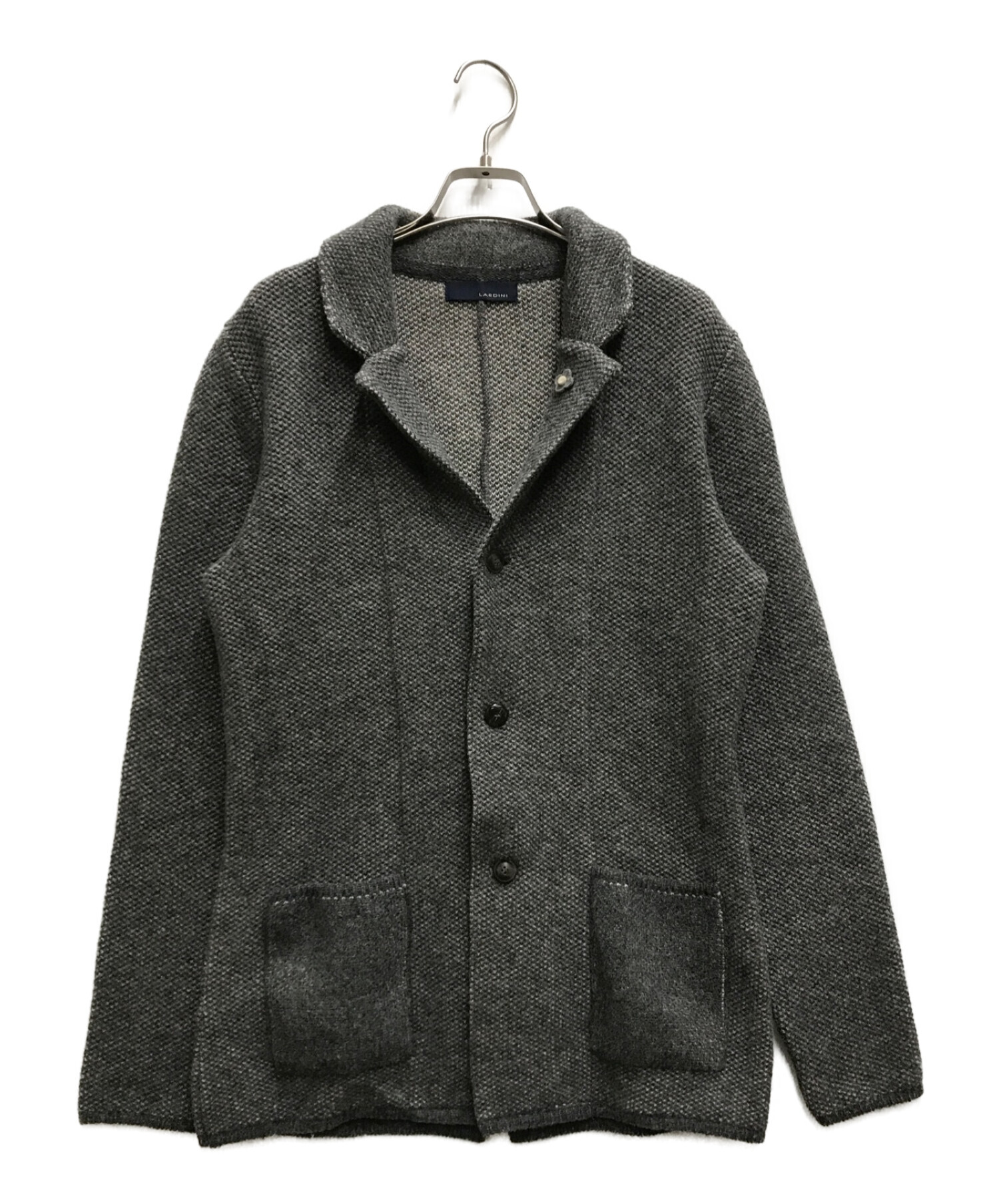 美品】LARDINI Solaro Knit Jacket ネイビー L-