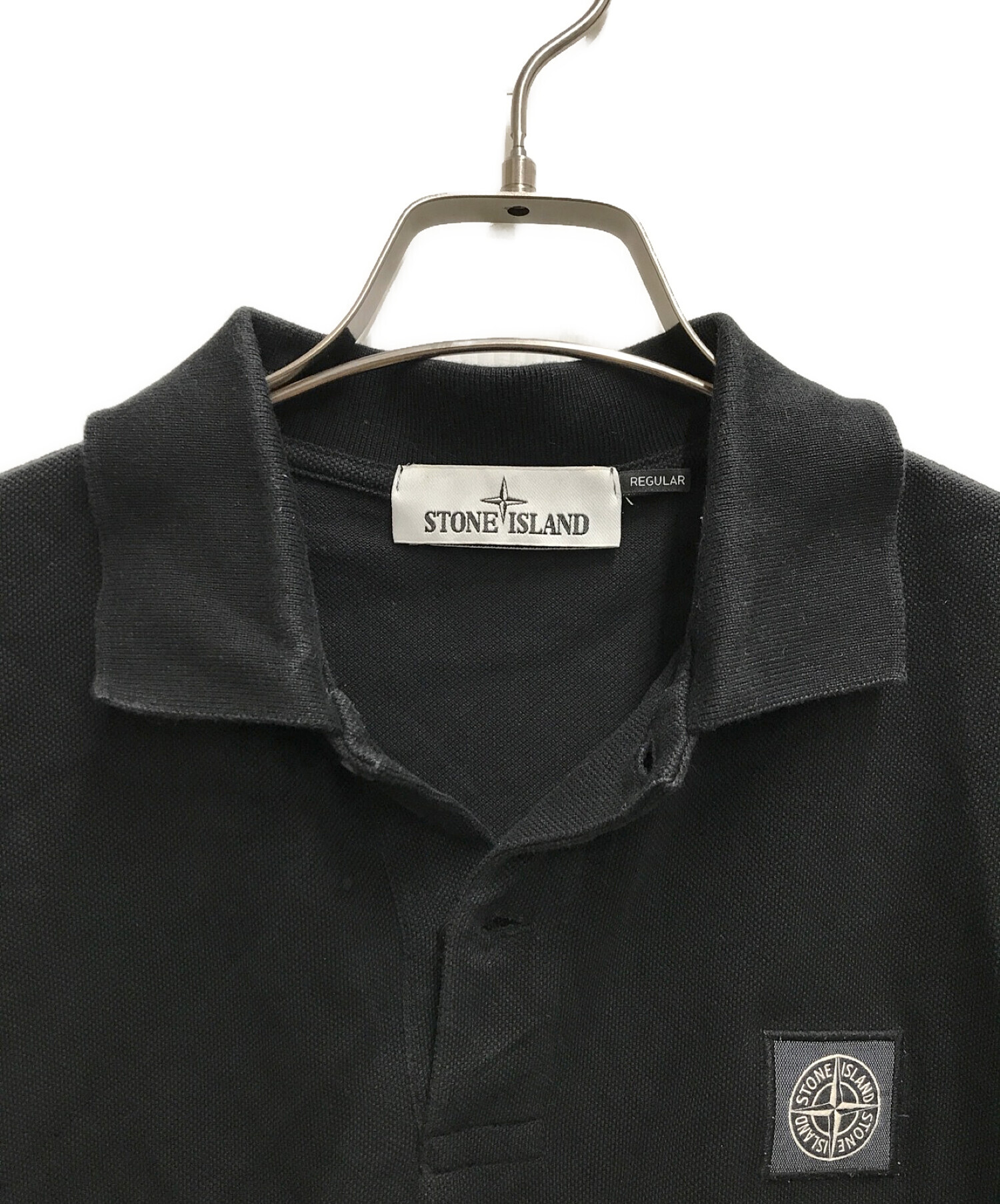 中古・古着通販】STONE ISLAND (ストーンアイランド) ポロシャツ ブラック サイズ:S｜ブランド・古着通販 トレファク公式【TREFAC  FASHION】スマホサイト