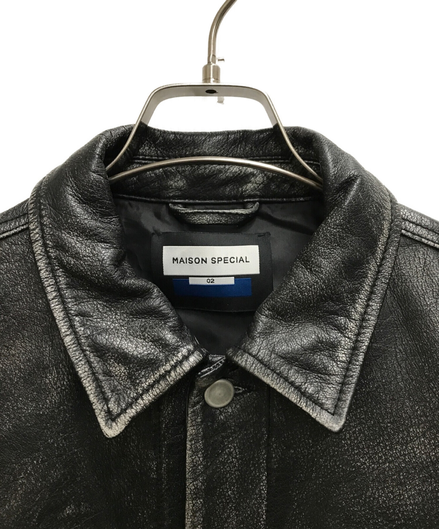 MAISON SPECIAL (メゾンスペシャル) Hand Rub-Off Buffalo Leather Prime-Over 3rd  Jacket ブラック サイズ:2