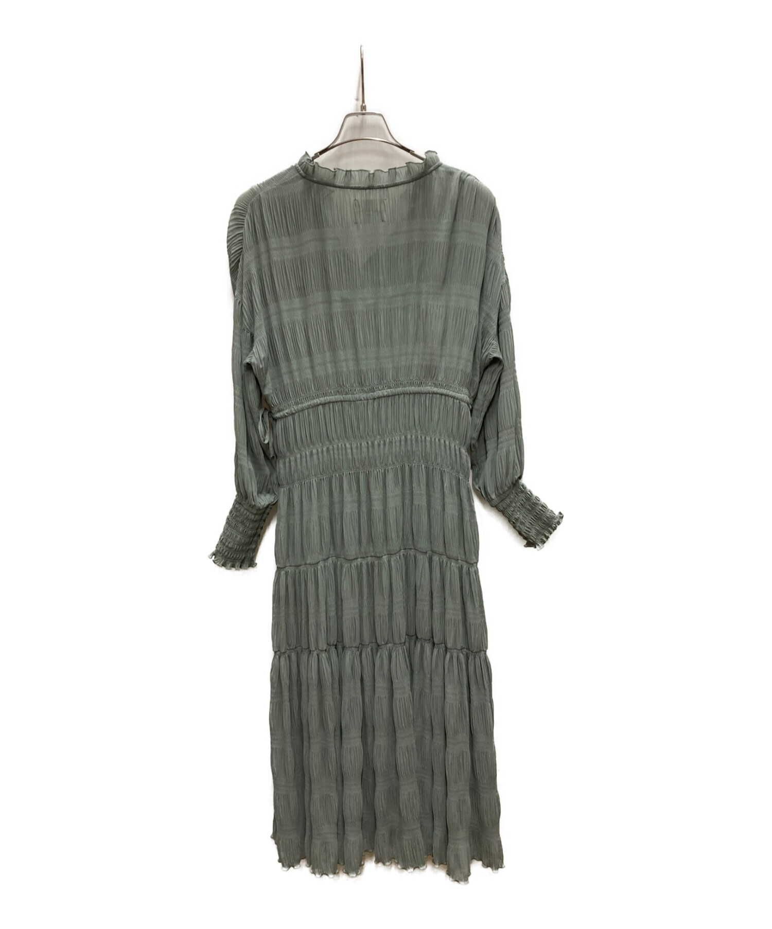 Ameri (アメリ) SHIRRING PLEATS DRESS グリーン サイズ:M