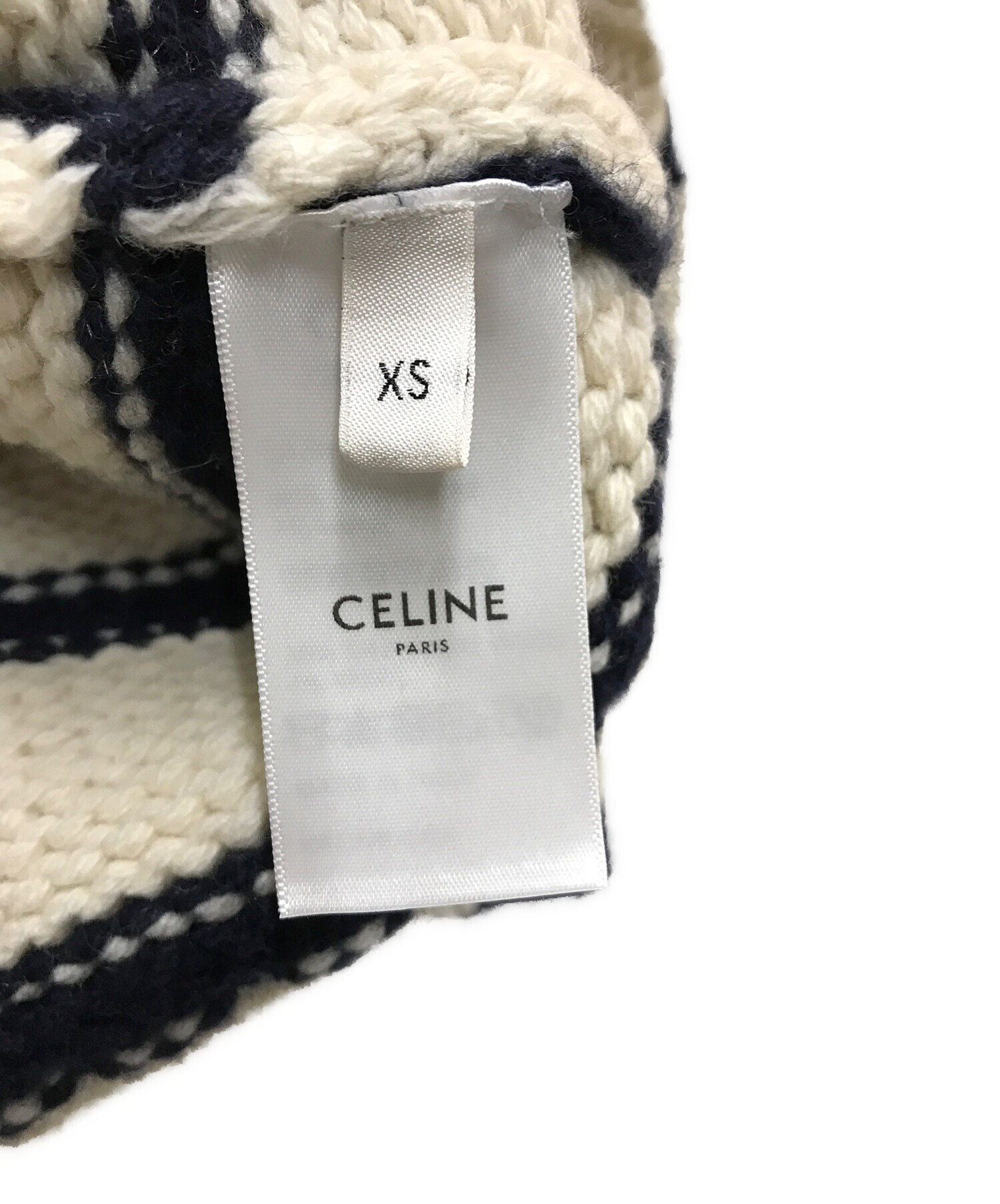 中古・古着通販】CELINE (セリーヌ) ボートネックカシミヤボーダーニット ベージュ サイズ:XS｜ブランド・古着通販  トレファク公式【TREFAC FASHION】スマホサイト