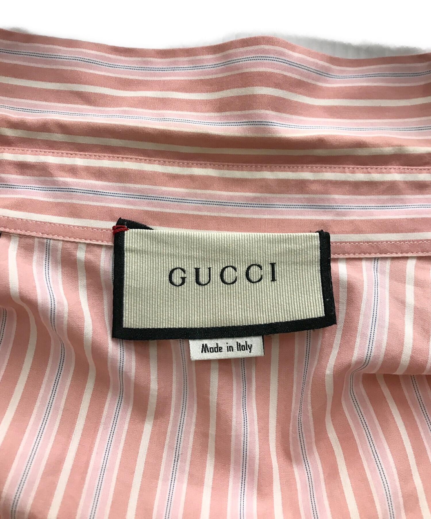 中古・古着通販】GUCCI (グッチ) ストライプシャツ ピンク サイズ:38