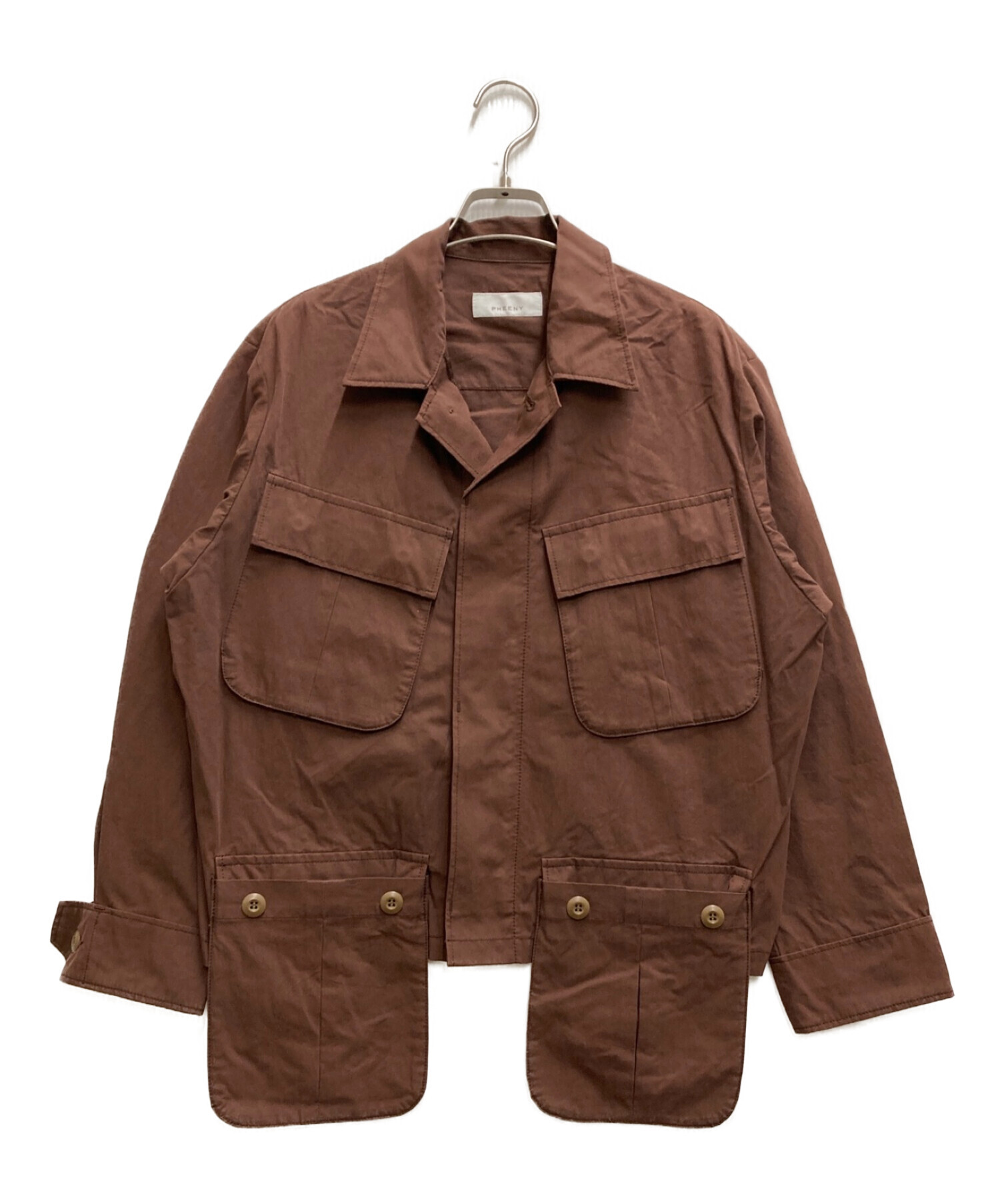 PHEENY (フィーニー) Cotton nylon tussah fatigue jacket ブラウン サイズ:FREE