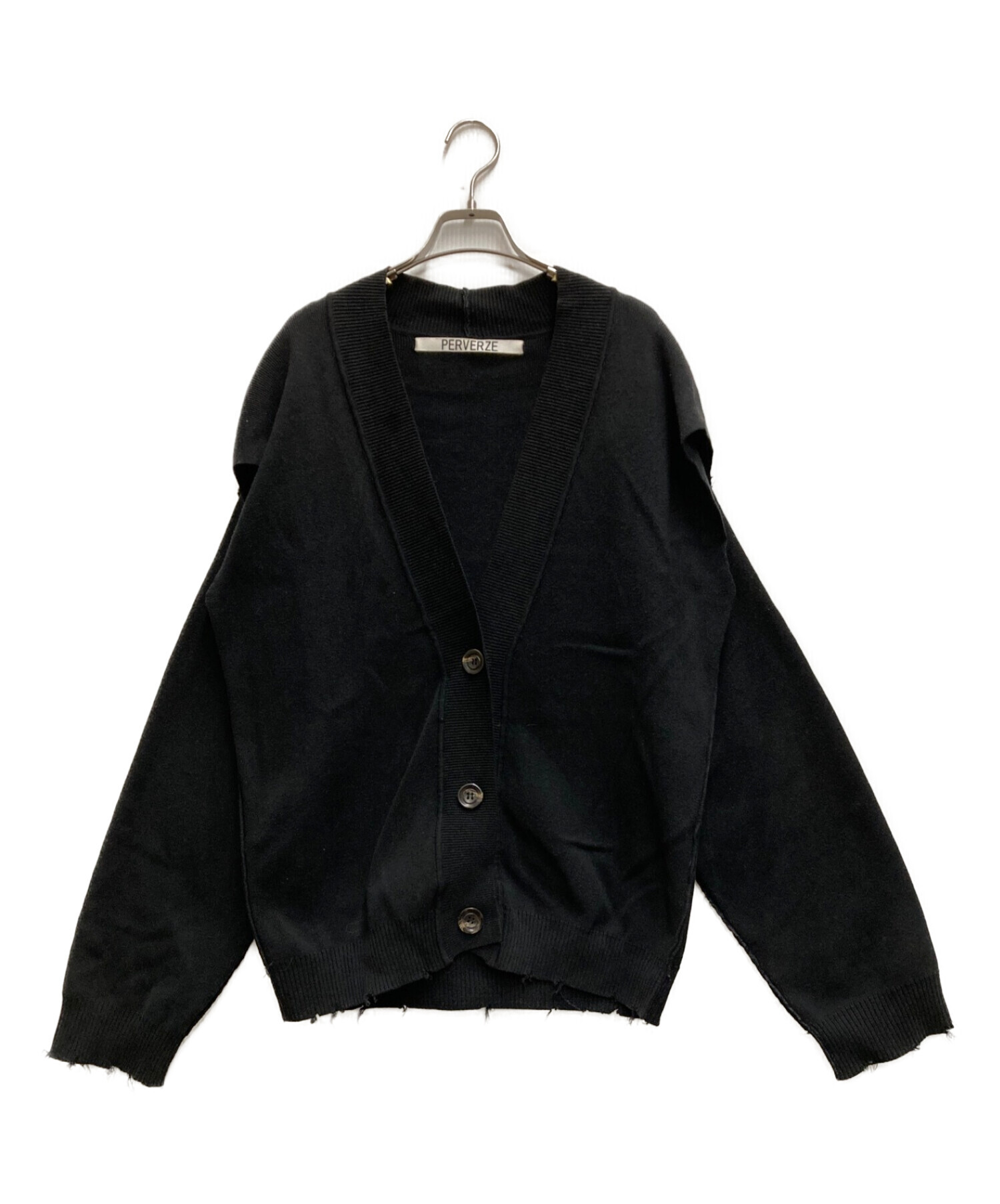 PERVERZE (パーバーズ) Crash Wide Knit Cardigan ブラック サイズ:FREE