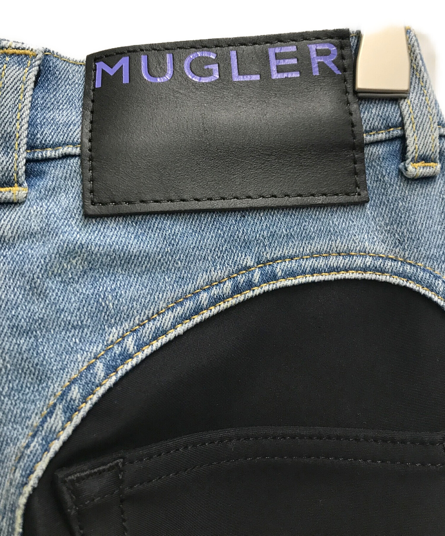 MUGLER (ミュグレー) H&M (エイチアンドエム) デニムパンツ ブラック サイズ:34