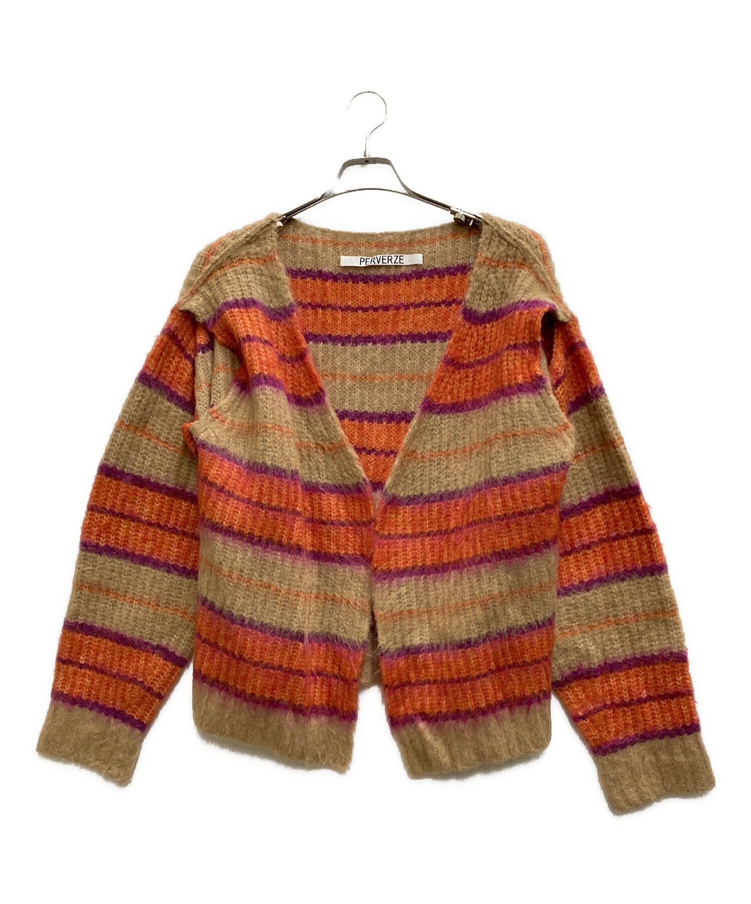 中古・古着通販】PERVERZE (パーバーズ) Stripe Mohair Wide Cardigan マルチカラー  サイズ:FREE｜ブランド・古着通販 トレファク公式【TREFAC FASHION】スマホサイト