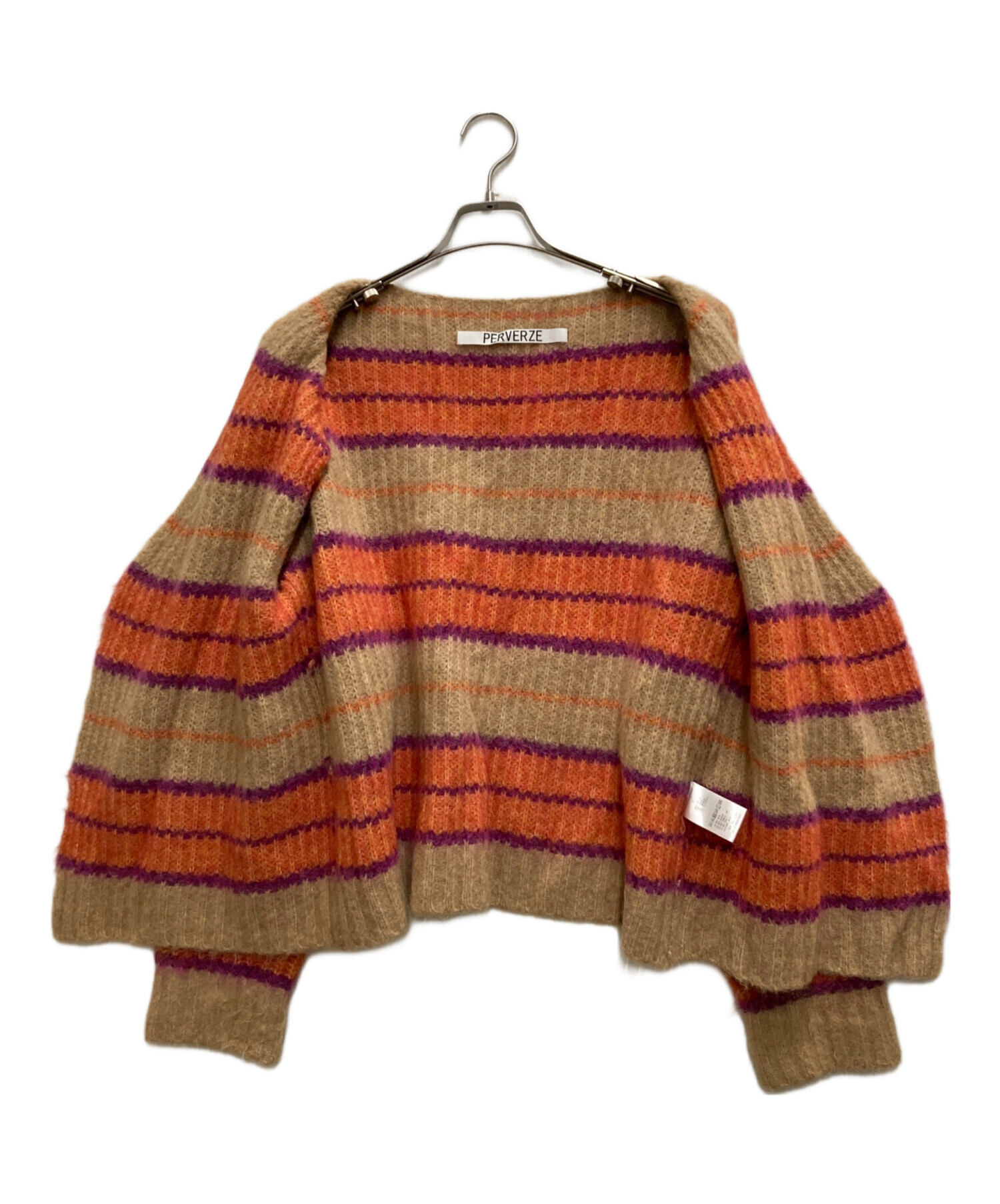 中古・古着通販】PERVERZE (パーバーズ) Stripe Mohair Wide Cardigan マルチカラー  サイズ:FREE｜ブランド・古着通販 トレファク公式【TREFAC FASHION】スマホサイト