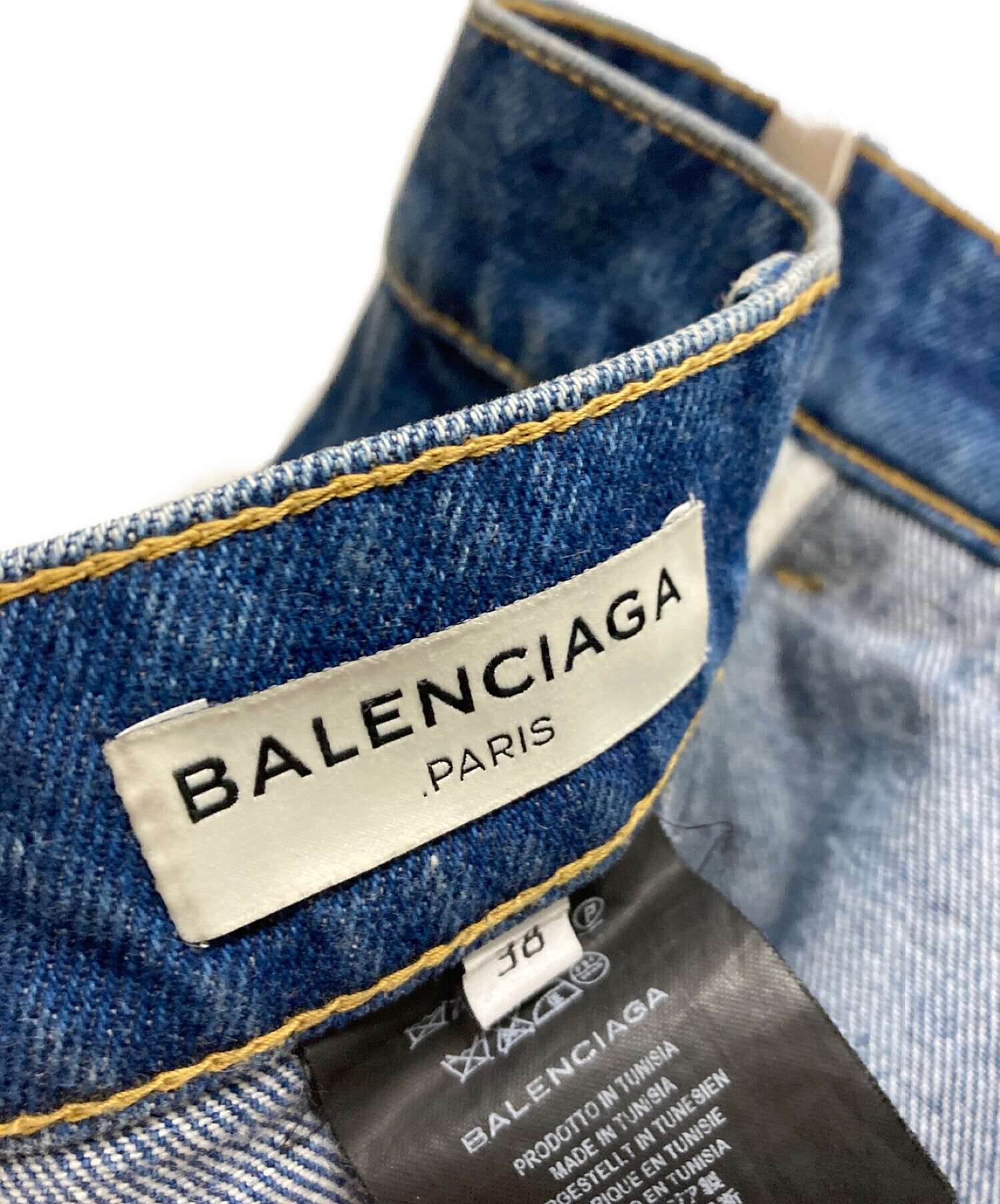 BALENCIAGA (バレンシアガ) デニムスカート インディゴ サイズ:38