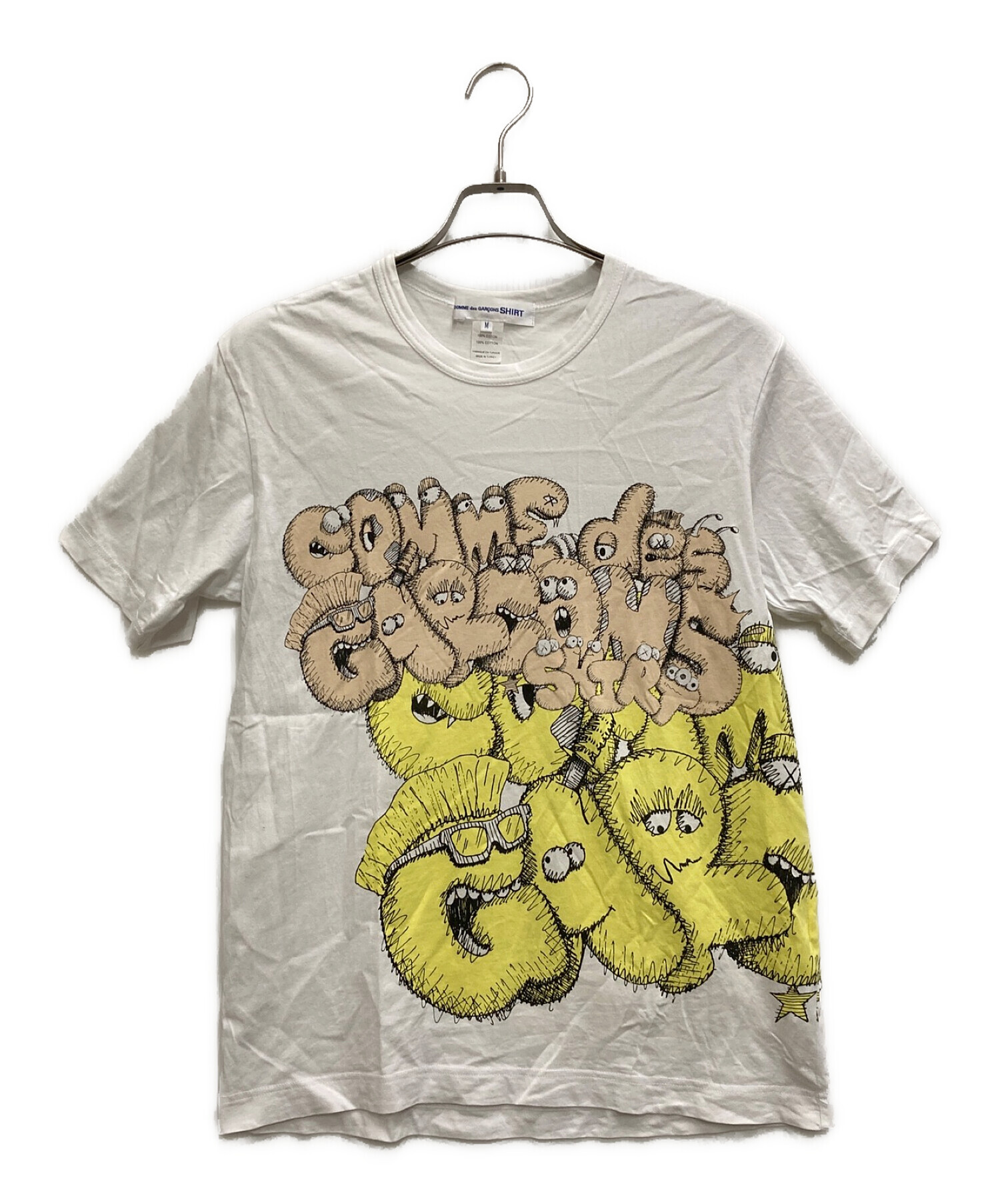 COMME des GARCONS SHIRT (コムデギャルソンシャツ) KAWS (カウズ) Tシャツ ホワイト サイズ:M