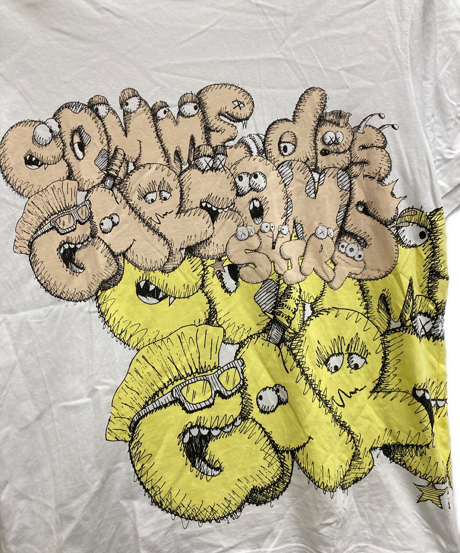 COMME des GARCONS SHIRT (コムデギャルソンシャツ) KAWS (カウズ) Tシャツ ホワイト サイズ:M