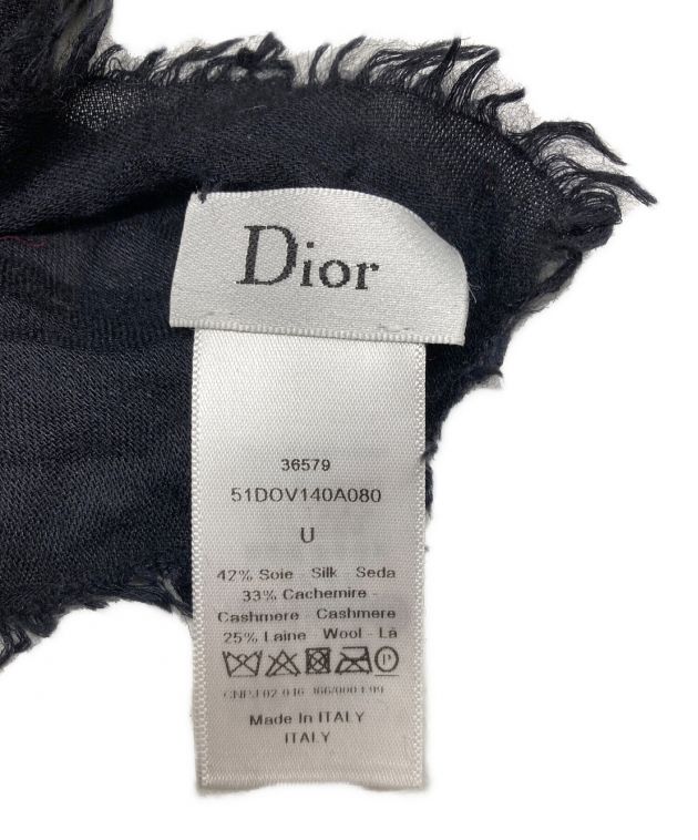 中古・古着通販】Dior (ディオール) シルクカシミヤストール ブラック ...