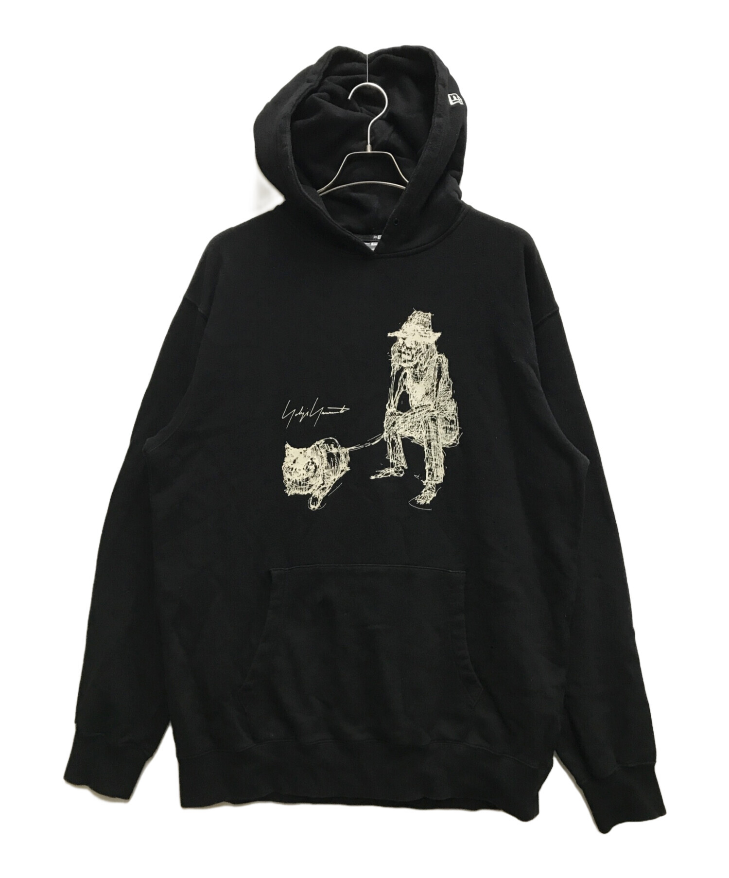 中古・古着通販】Yohji Yamamoto pour homme (ヨウジヤマモト プールオム) New Era (ニューエラ) DRAWING  PRINT SWEAT PULLOVER HOODIE ブラック サイズ:2XL｜ブランド・古着通販 トレファク公式【TREFAC  FASHION】スマホサイト