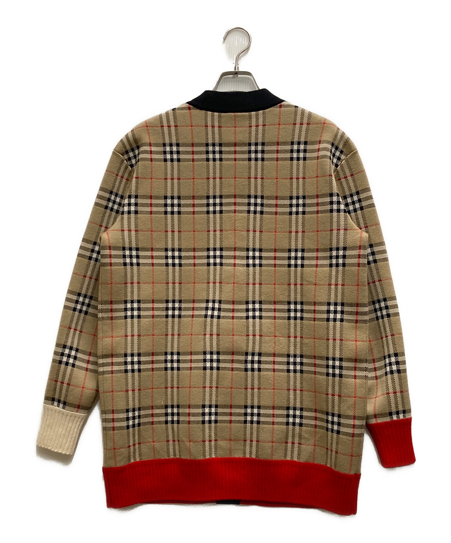 中古・古着通販】BURBERRY (バーバリー) ノバチェック柄リブカラーカーディガン ベージュ サイズ:Ⅿ｜ブランド・古着通販  トレファク公式【TREFAC FASHION】スマホサイト