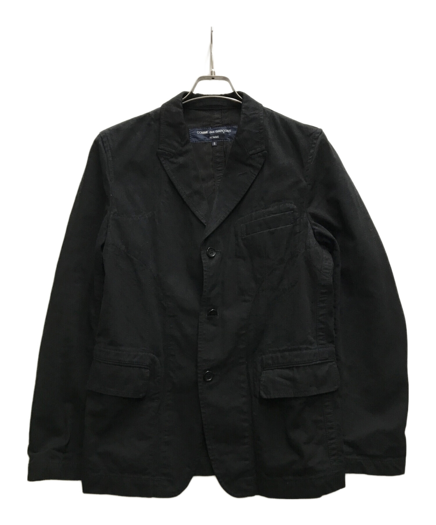 中古・古着通販】COMME des GARCONS HOMME (コムデギャルソン オム) コットンキャンバステーラードジャケット ブラック  サイズ:S｜ブランド・古着通販 トレファク公式【TREFAC FASHION】スマホサイト