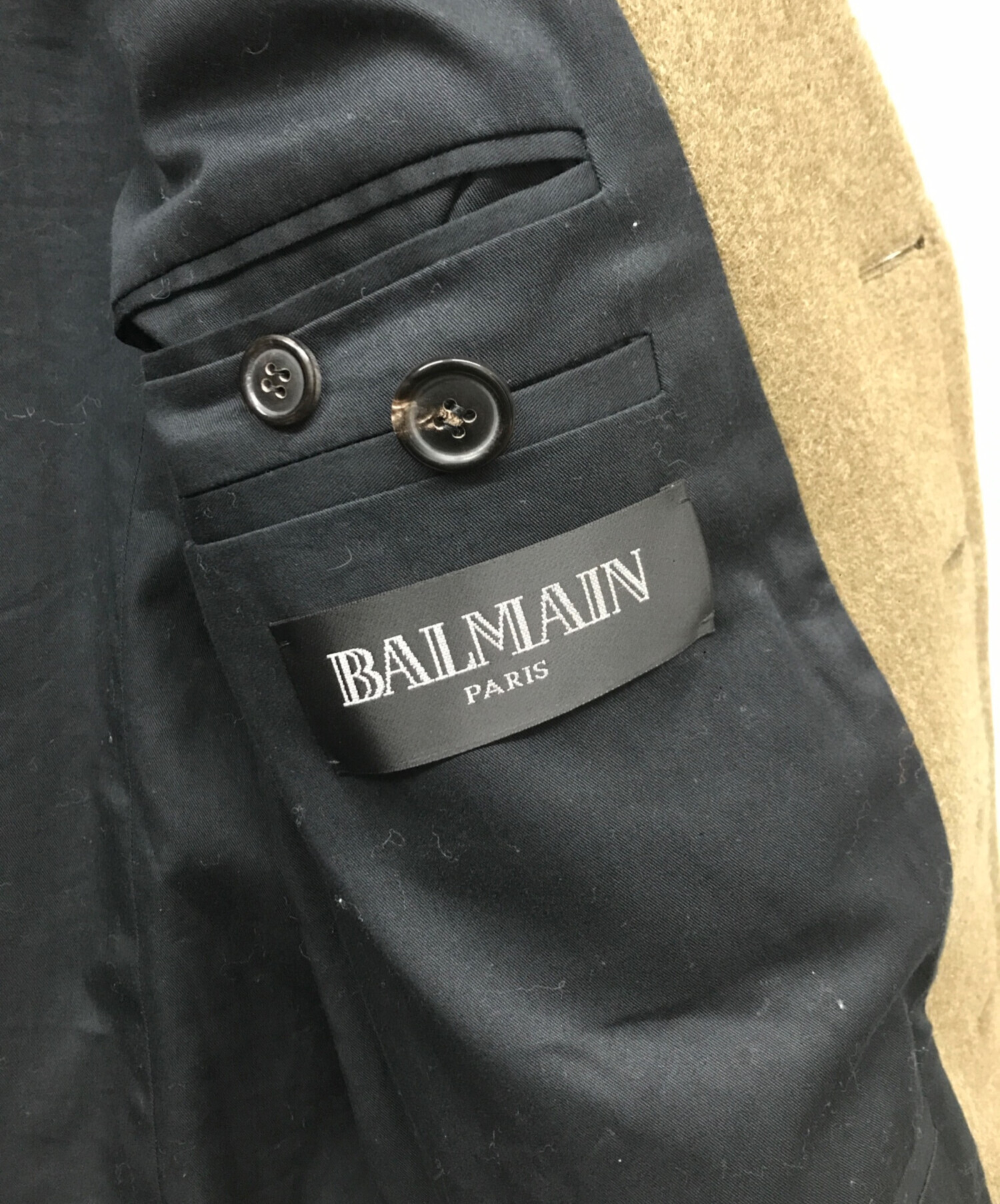 中古・古着通販】BALMAIN (バルマン) ダブルブレスト ナポレオン ピーコート グリーン サイズ:46｜ブランド・古着通販  トレファク公式【TREFAC FASHION】スマホサイト