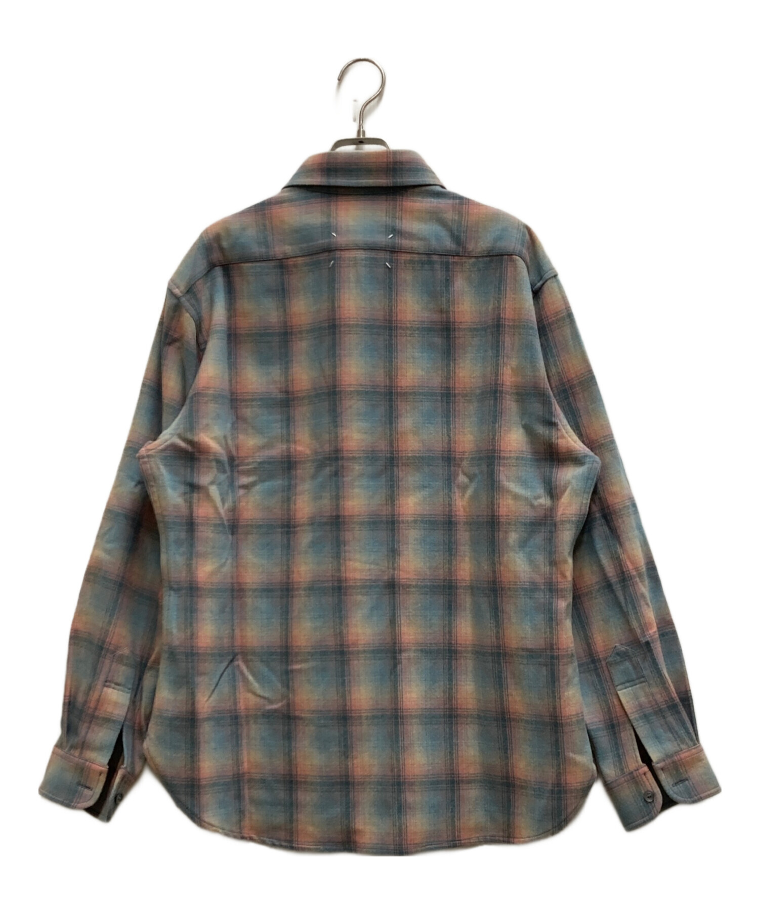 Maison Margiela (メゾンマルジェラ) PENDLETON (ペンドルトン) ロングスリーブチェックシャツ ブルー×ピンク サイズ:38