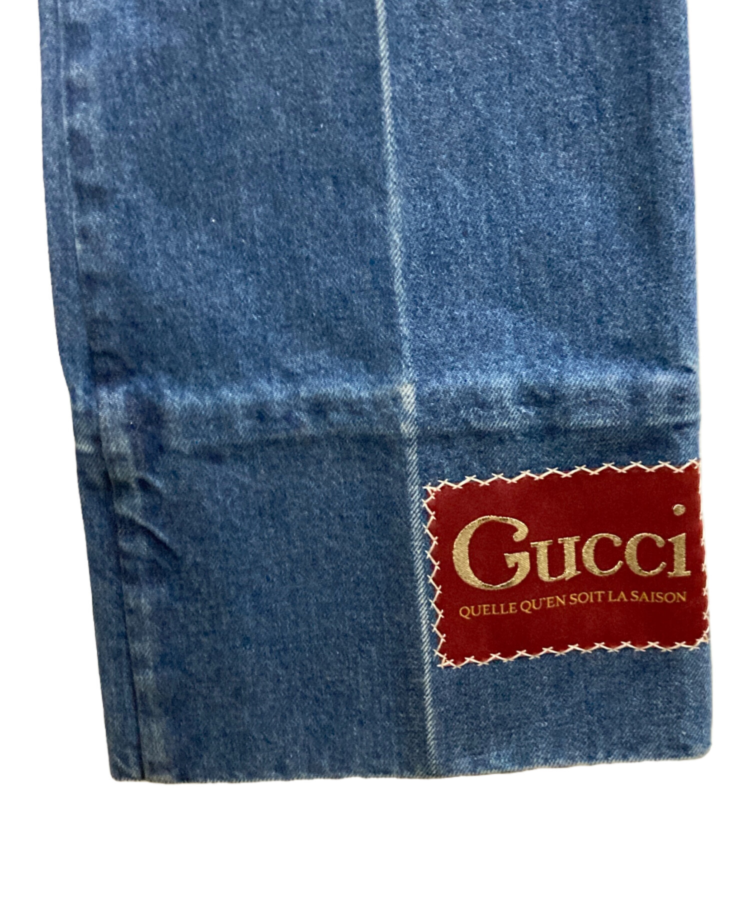 中古・古着通販】GUCCI (グッチ) ロゴパッチウォッシュドフレアデニムパンツ ブルー サイズ:30｜ブランド・古着通販  トレファク公式【TREFAC FASHION】スマホサイト