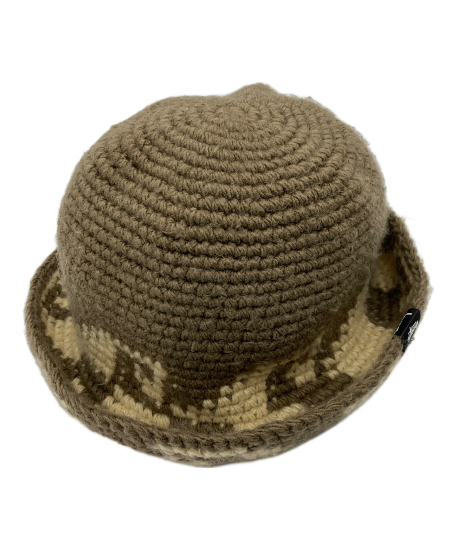 stussy (ステューシー) WAVES KNIT BUCKET HAT ブラウン